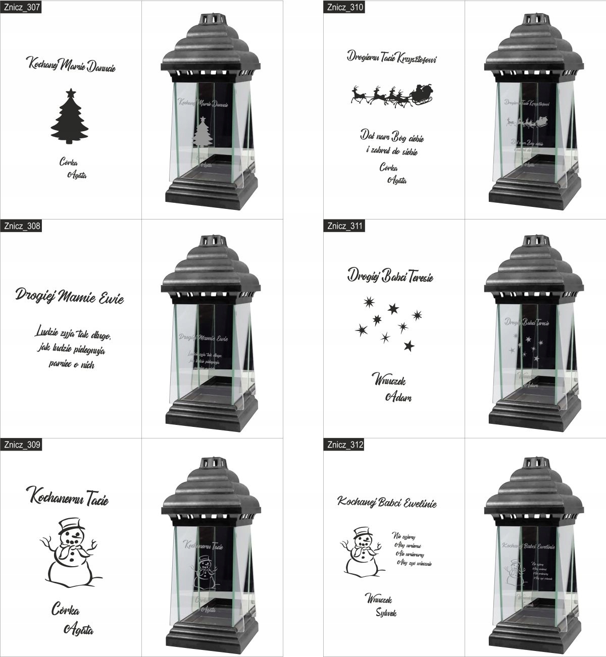 ZNICZ LAMPION KAPLICZKA z grawerem dla DZIADKA