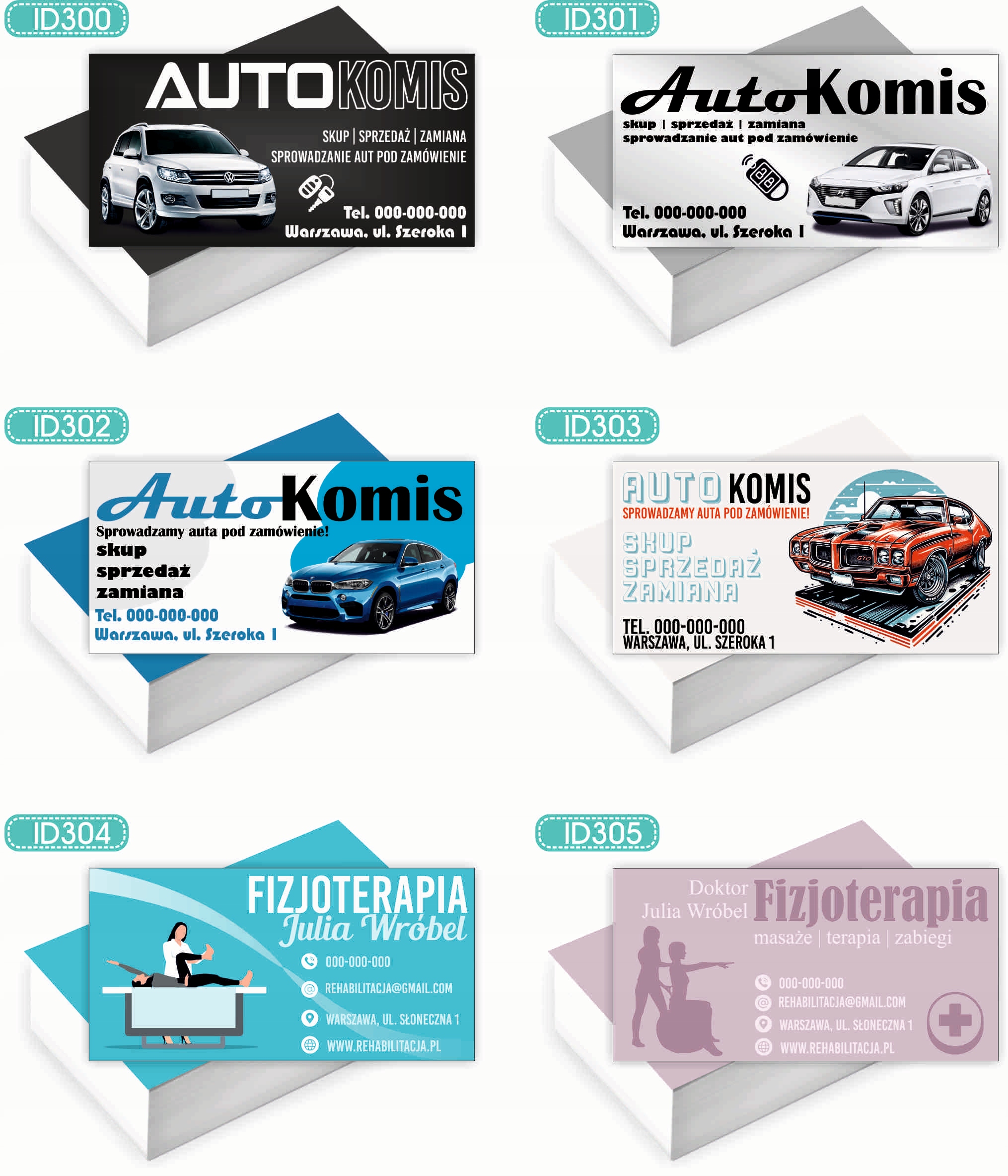 Wizytówki firmowe Foliowane 1000szt dużo różnych wzorów PRALNIA