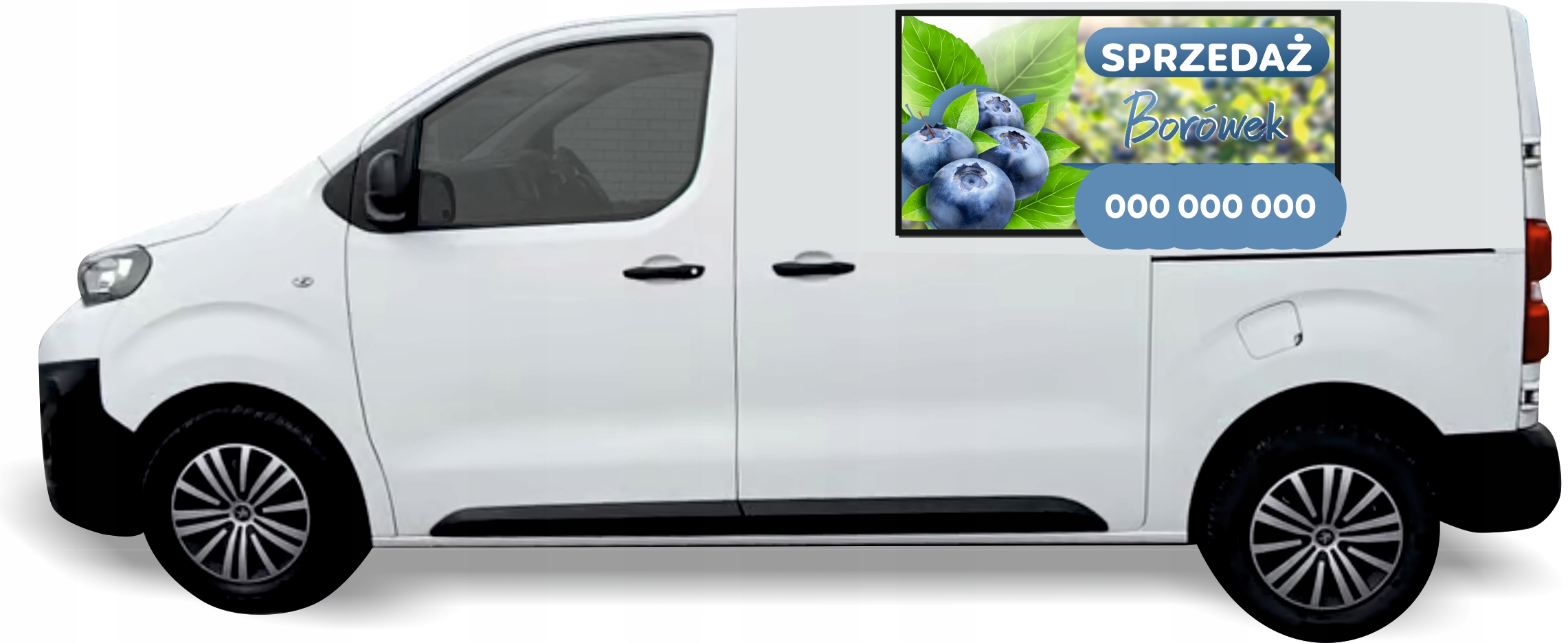 Reklama Naklejka na samochód 0,5 m2 SPRZEDAŻ BORÓWEK IDEALNA REKLAMA