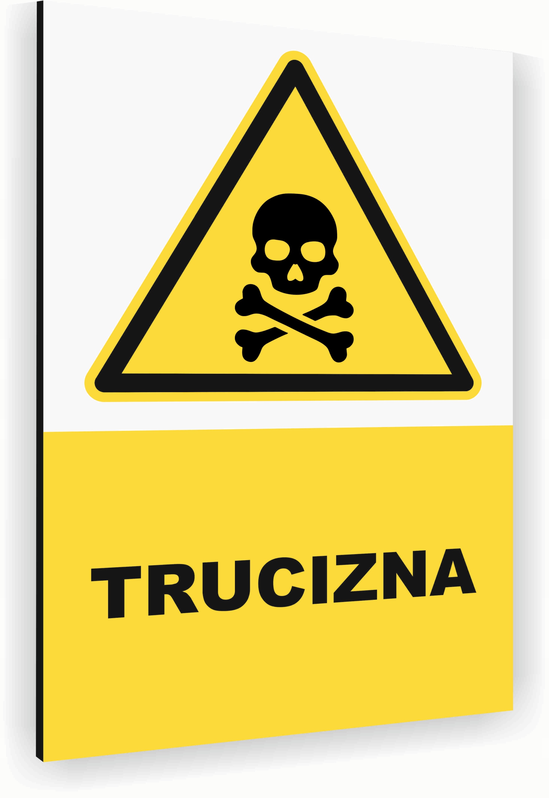 Tabliczka znak informacyjny 30x20 Biała TRUCIZNA Nierdzewna NADRUK UV