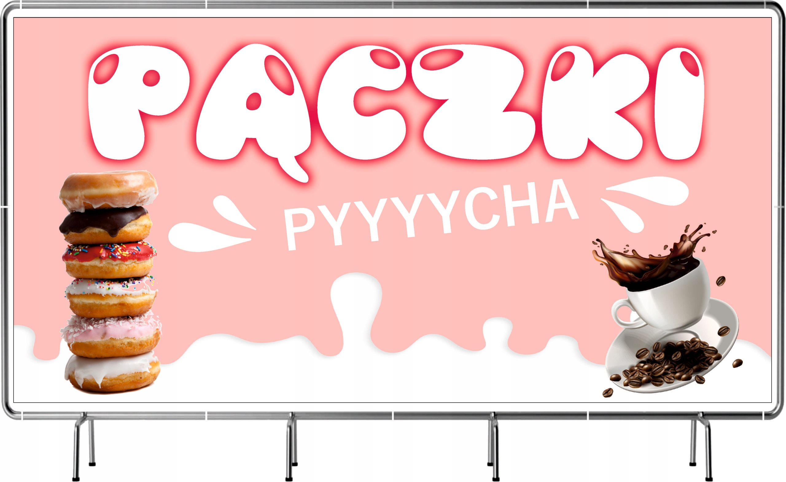 BANER REKLAMOWY 130x80cm duży wybór różne wzory PĄCZKI PĄCZKARNIA