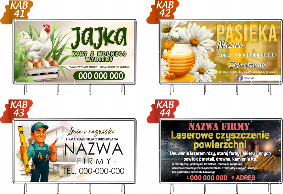 Baner reklamowy oczkowany, plandeka 100x50 cm Borówka amerykańska