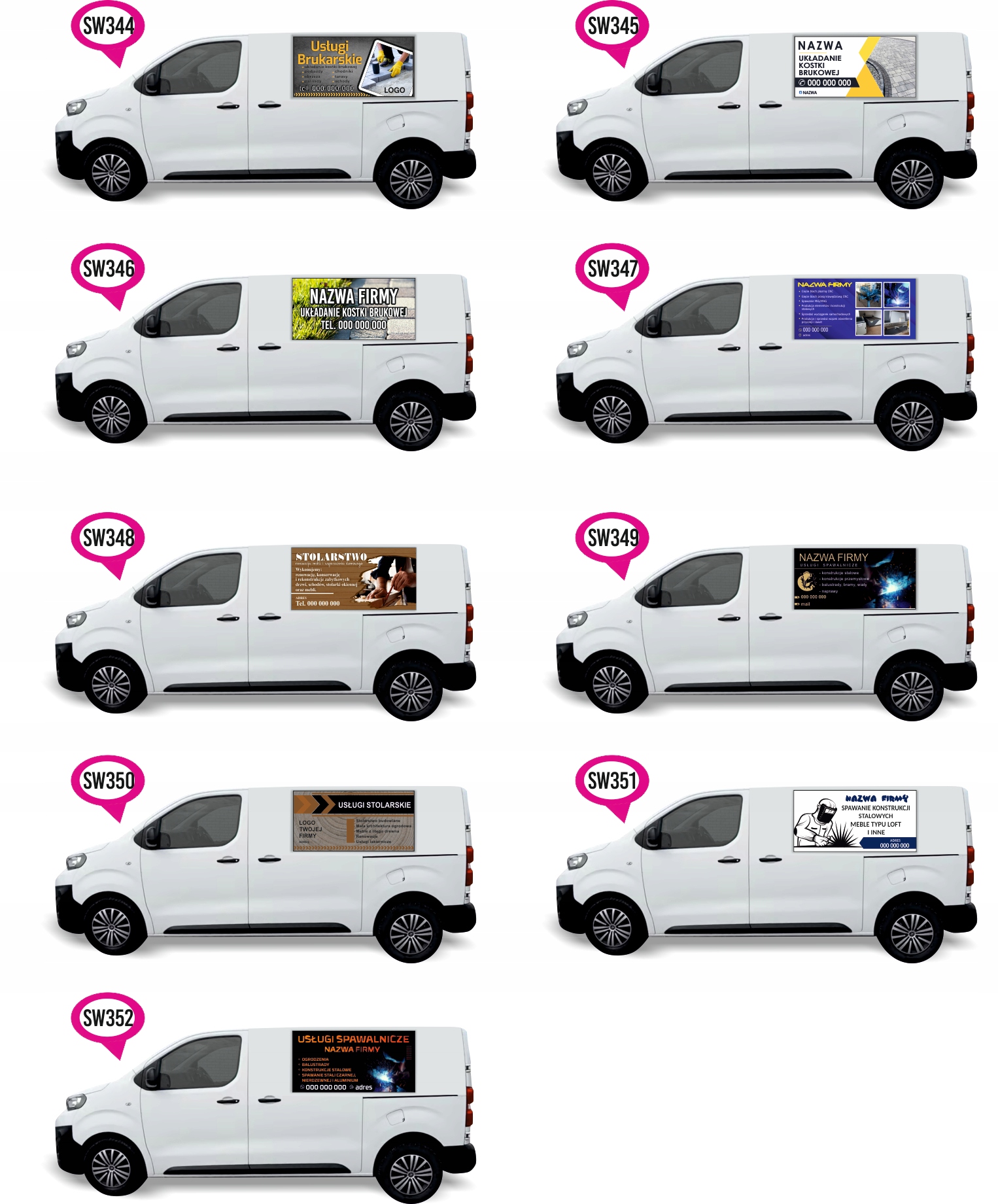 Naklejka Folia na samochód auto reklamowa USŁUGI REMONTOWO BUDOWLANE