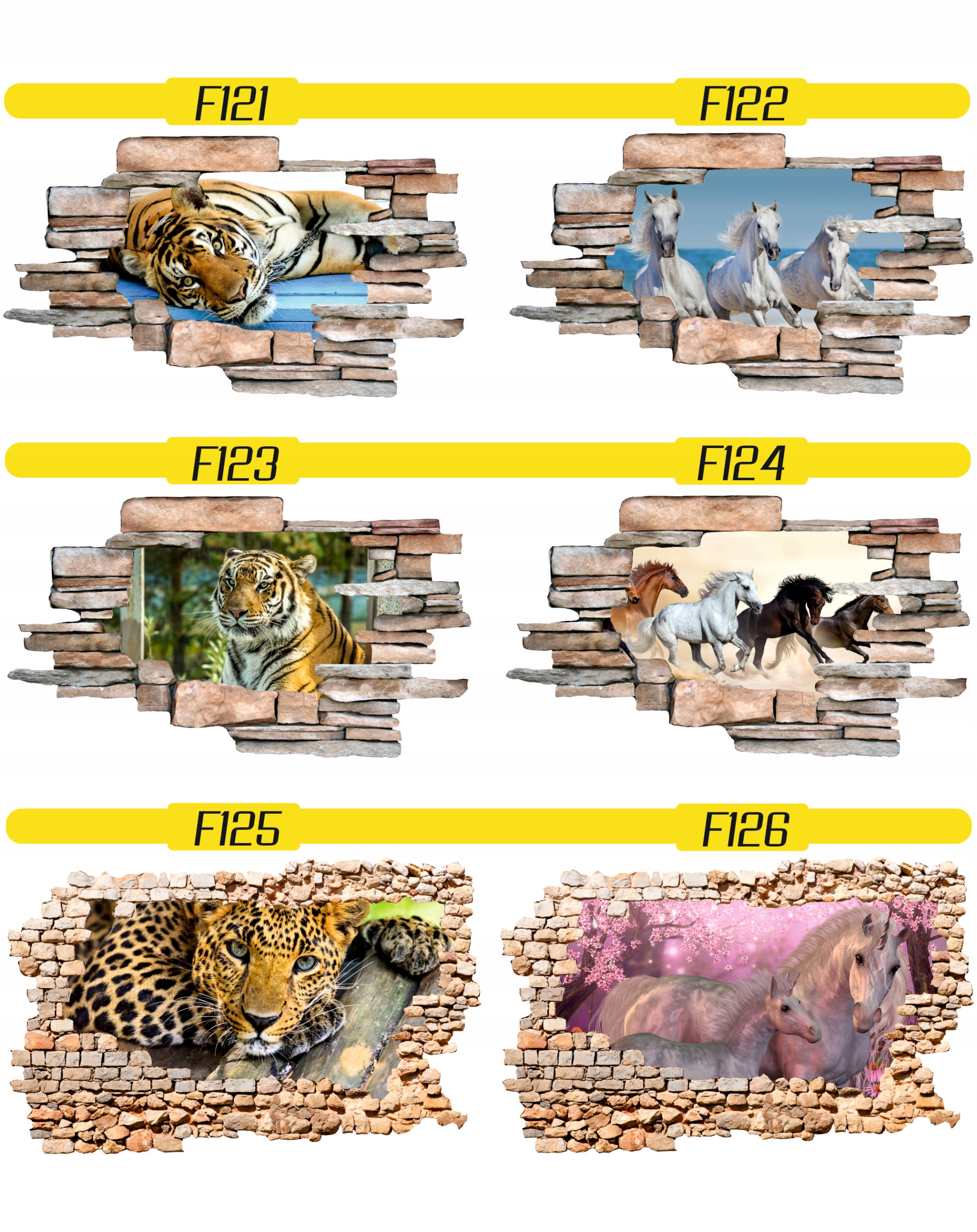 Naklejka samoprzylepna dziura 3D psy koty słodkie