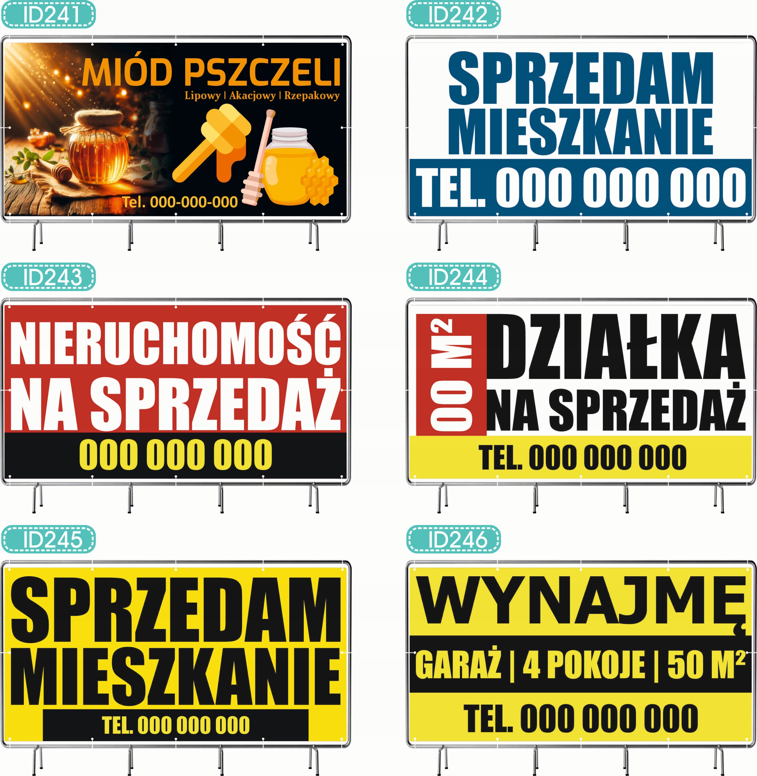 BANER REKLAMOWY 130x80cm oczkowany projekt w cenie USŁUGI KAMIENIARSKIE