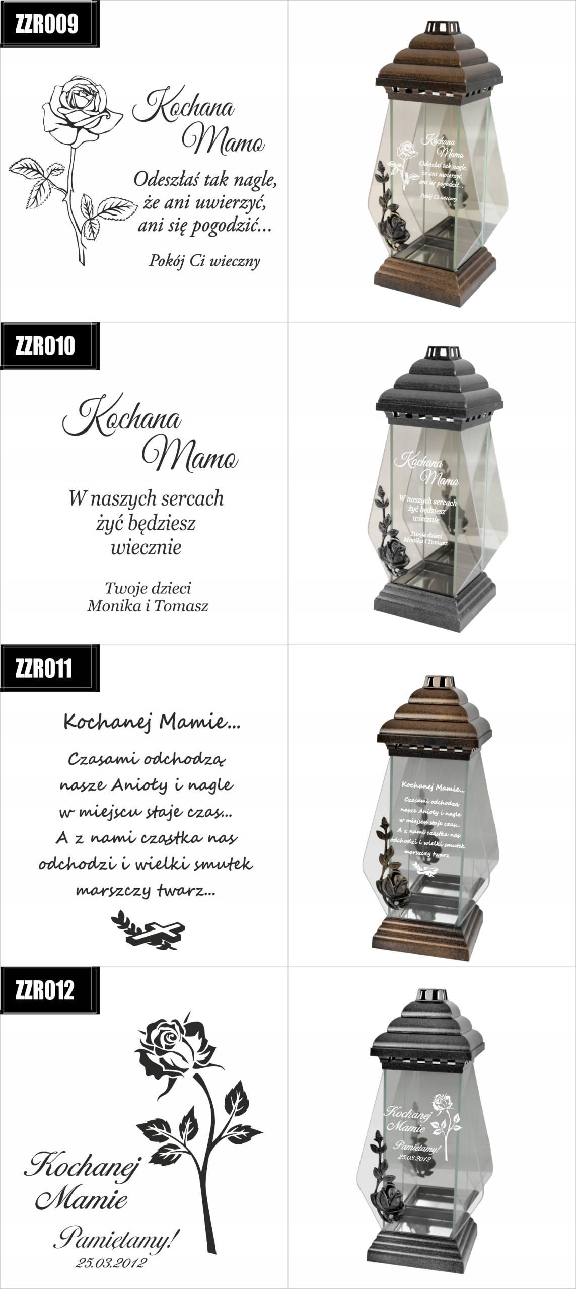 ZNICZ kapliczka z dedykacją GRAWEREM dla Babci