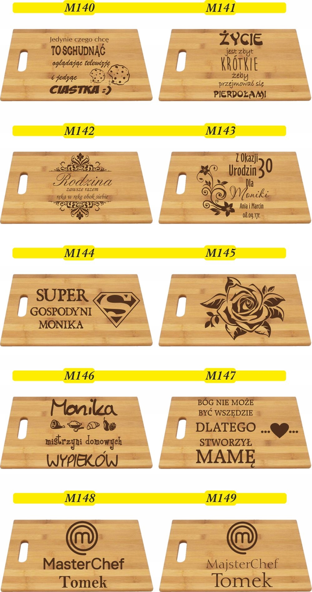 BAMBUSOWA DESKA grawer szef kuchni DZIADEK BABCIA