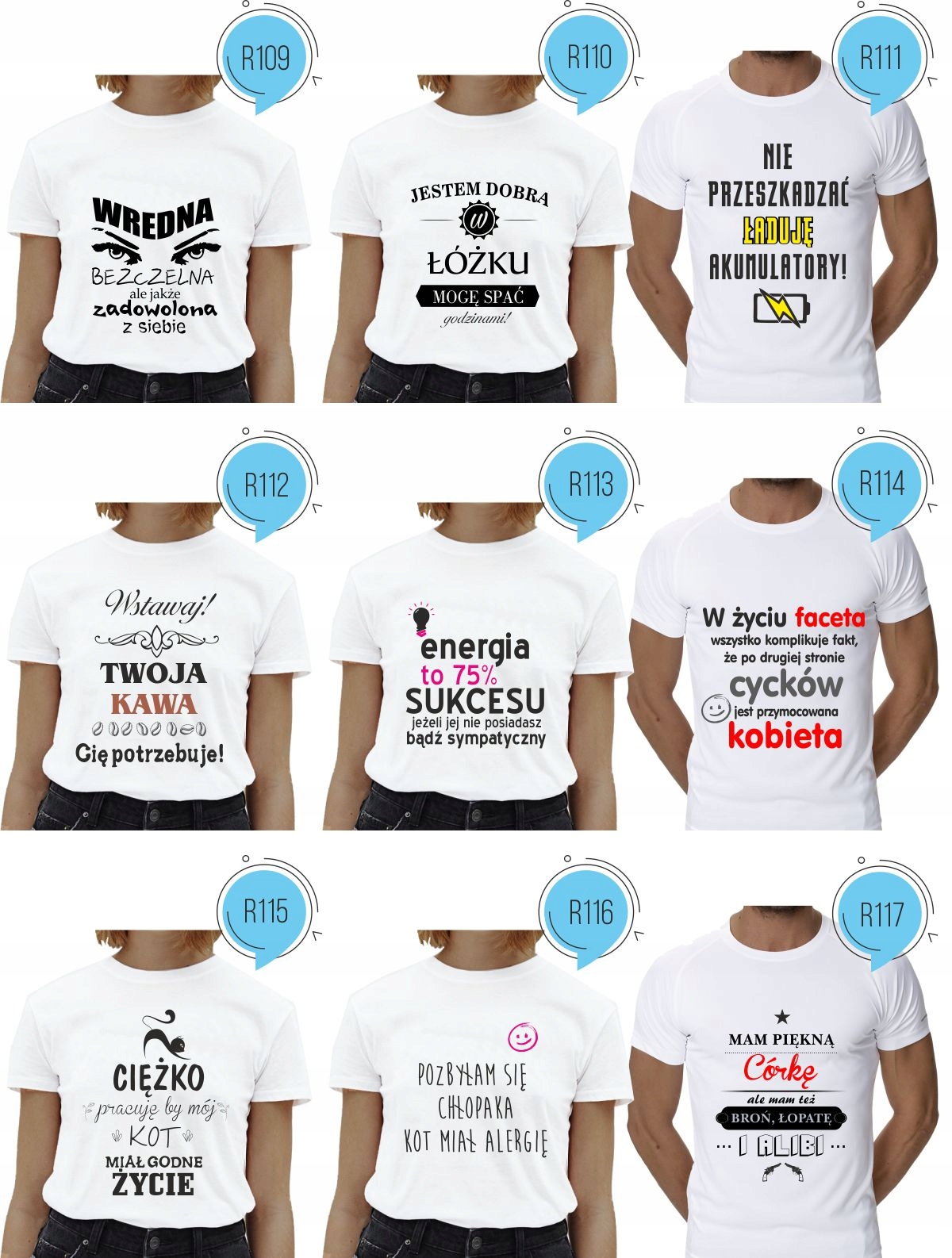 Koszulka z napisem BRAK FACETA BRAK PROBLEMU