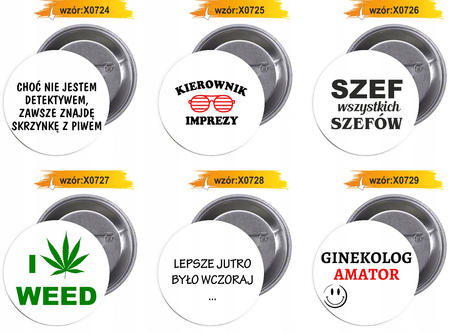 Przypinki buttony JEGO WYSOKOŚĆ SUPER TATA