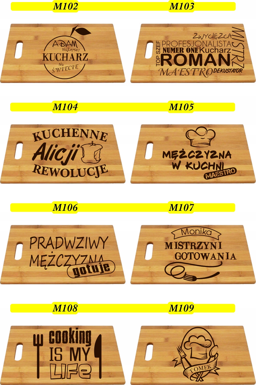 DESKA DO KROJENIA Z grawerem PREZENT master chef