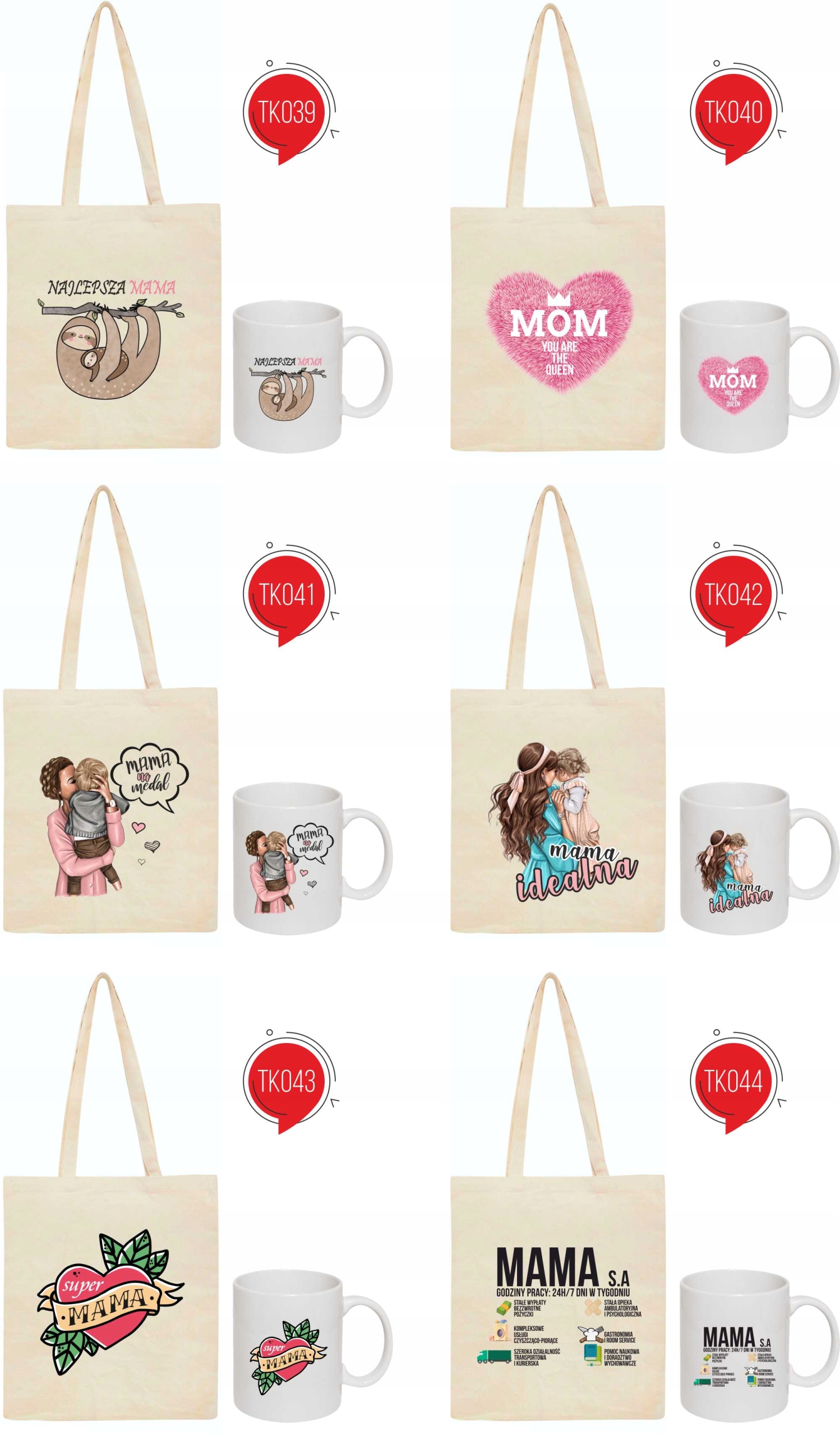 ZESTAW EKO TORBA + KUBEK NAJLEPSZA CIOCIA prezent