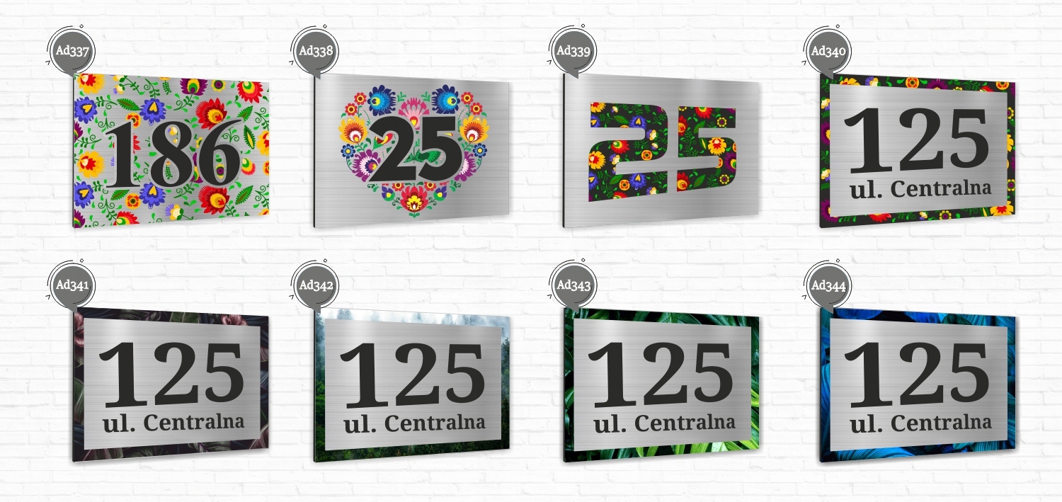 Tabliczka adresowa numer domu NAZWA ULICY 40x30 cm SZYLD NA DOM nazwa ulicy