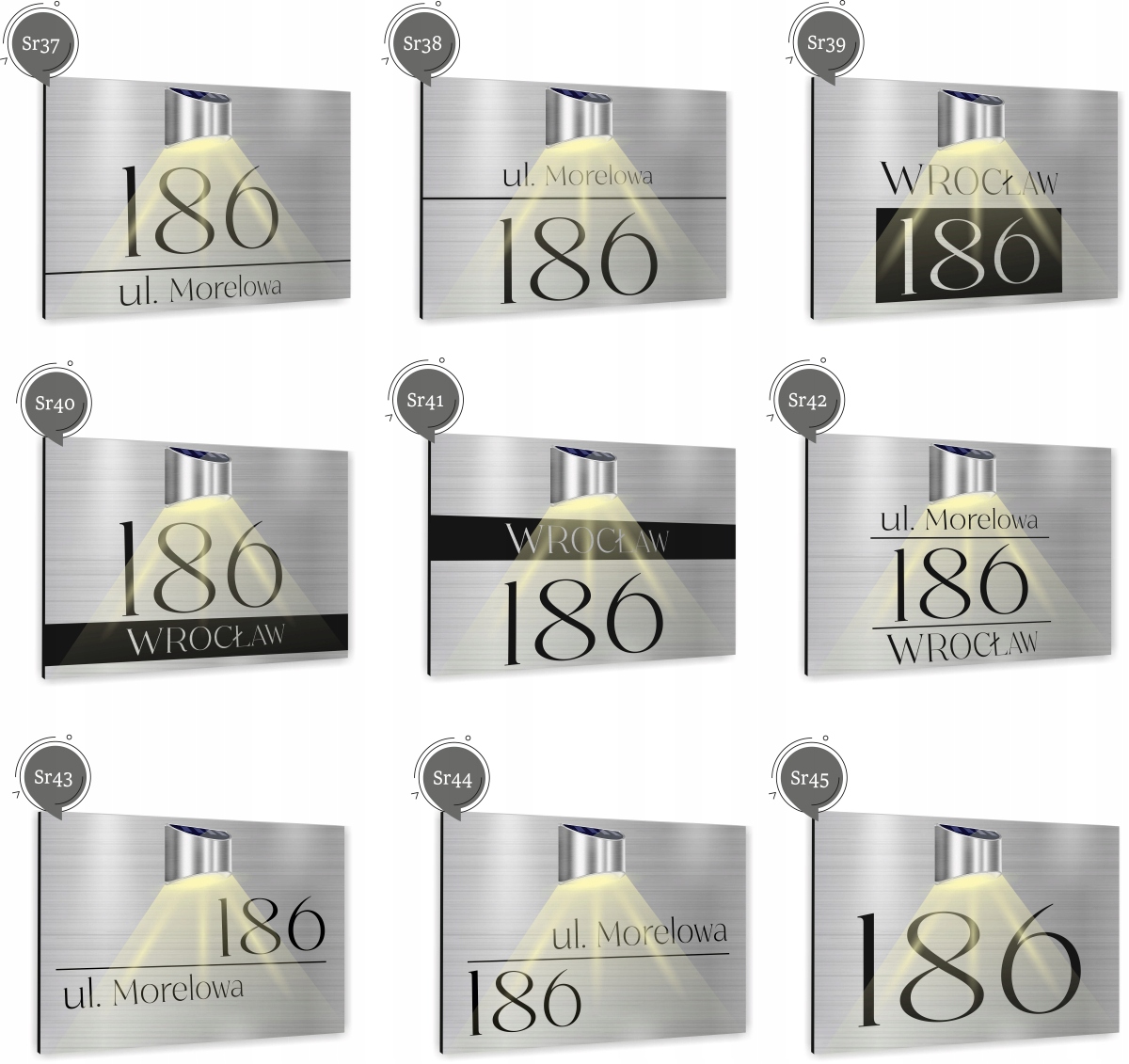 Podświetlany NUMER NA DOM Numer domu Tabliczka Adresowa CZUJNIK 40x30