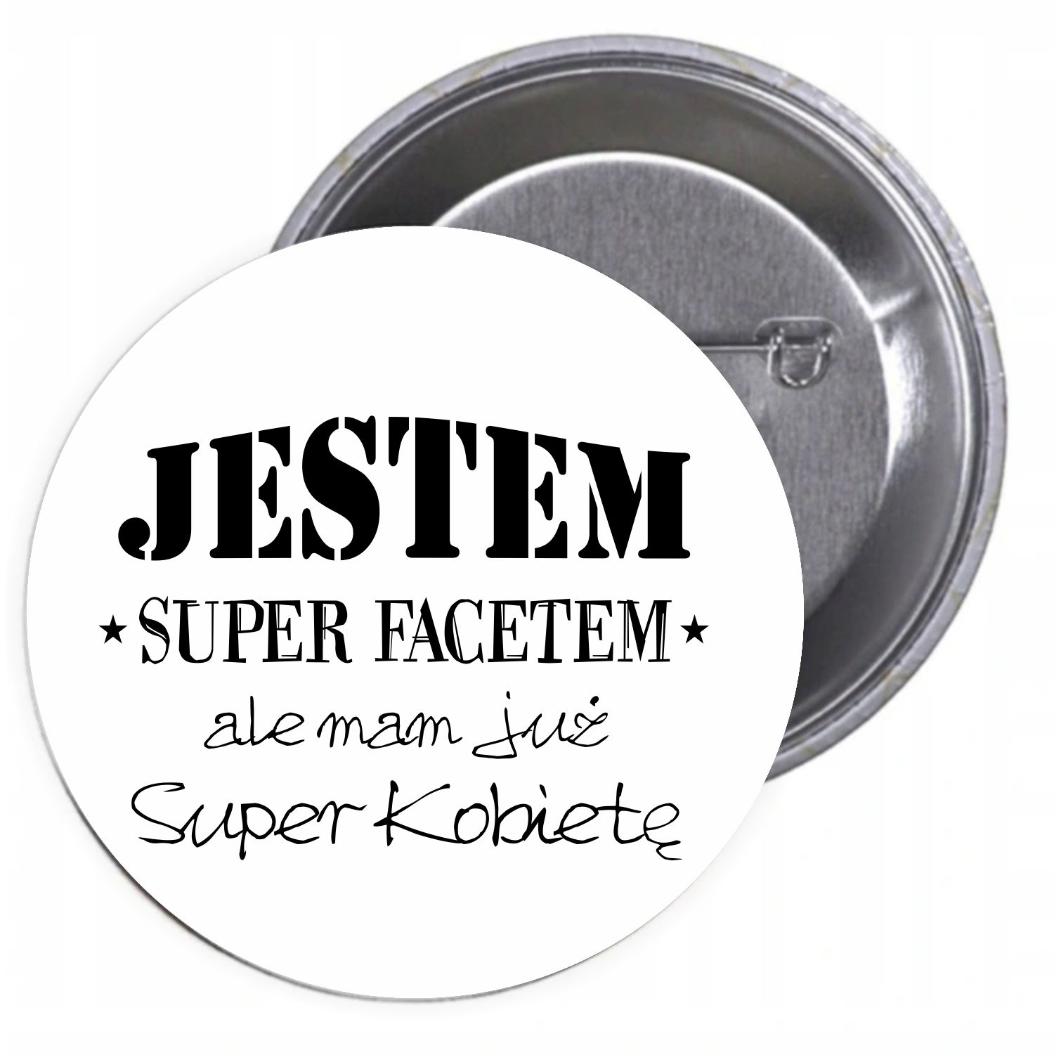 Przypinki buttony JESTEM SUPER FACETEM