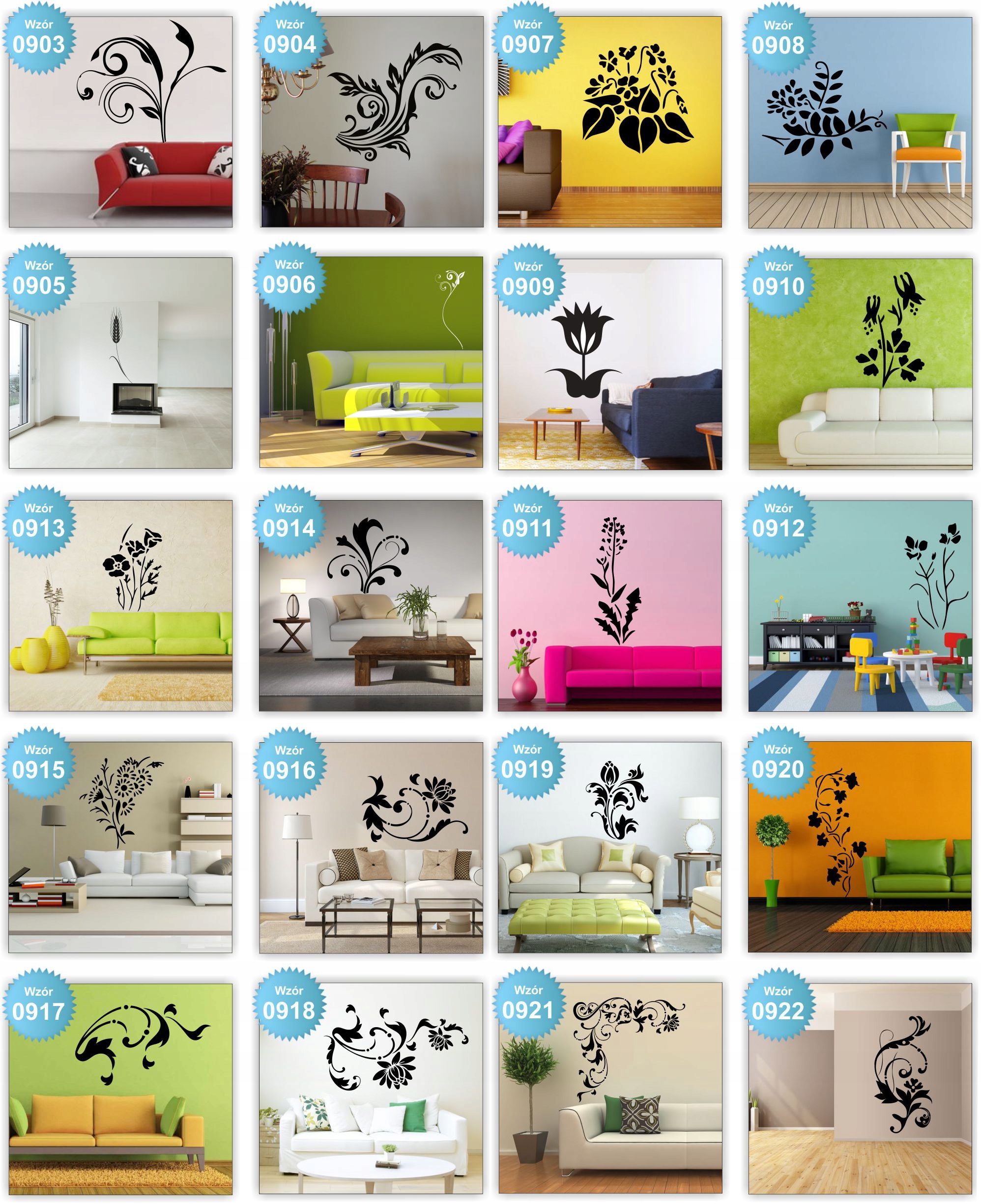 NAKLEJKI ścienne NAKLEJKA kwiaty floral ŚCIANĘ 120