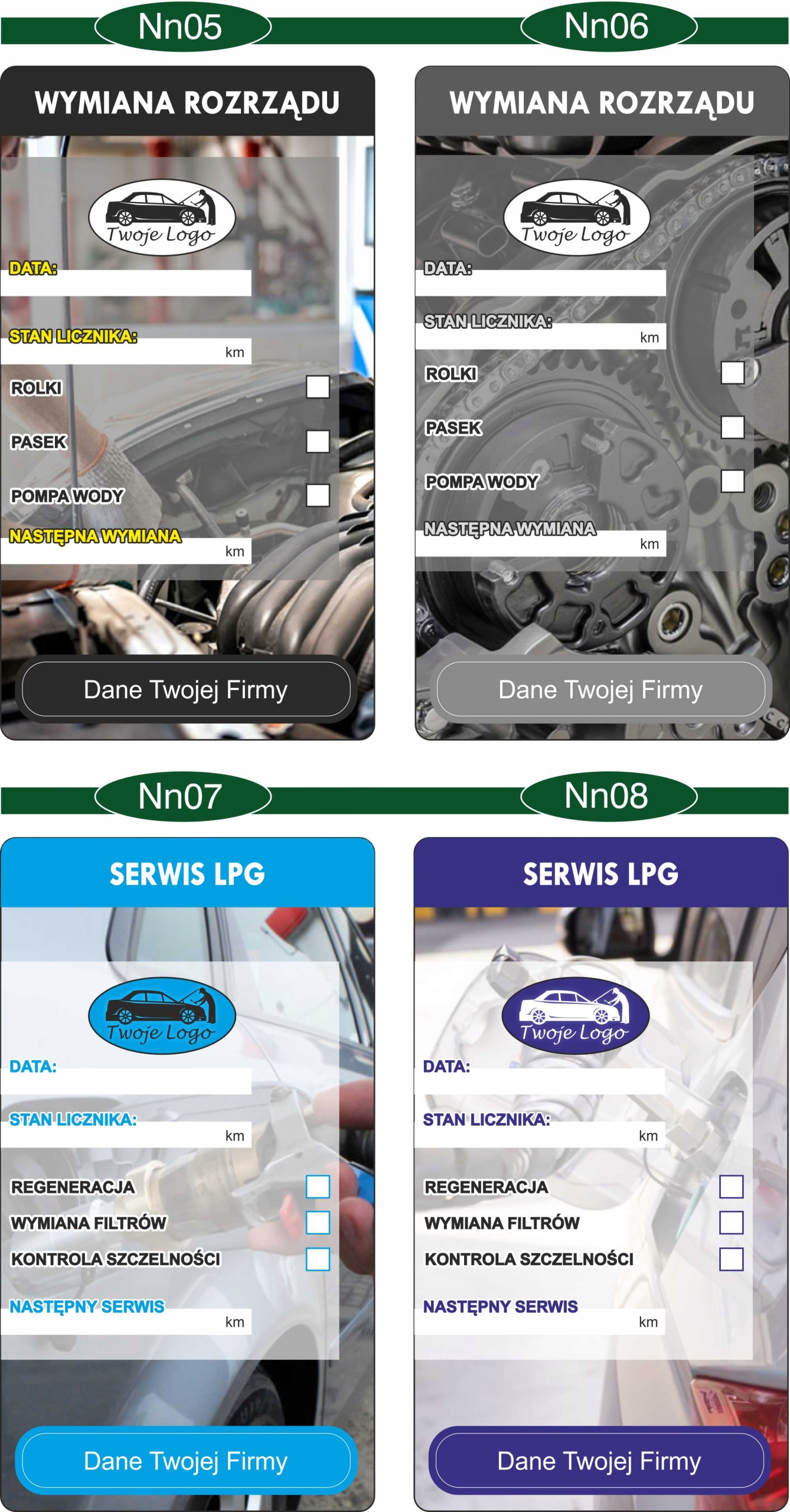 NAKLEJKI WYMIANA OLEJU ROZRZĄDU serwisowe 100 szt