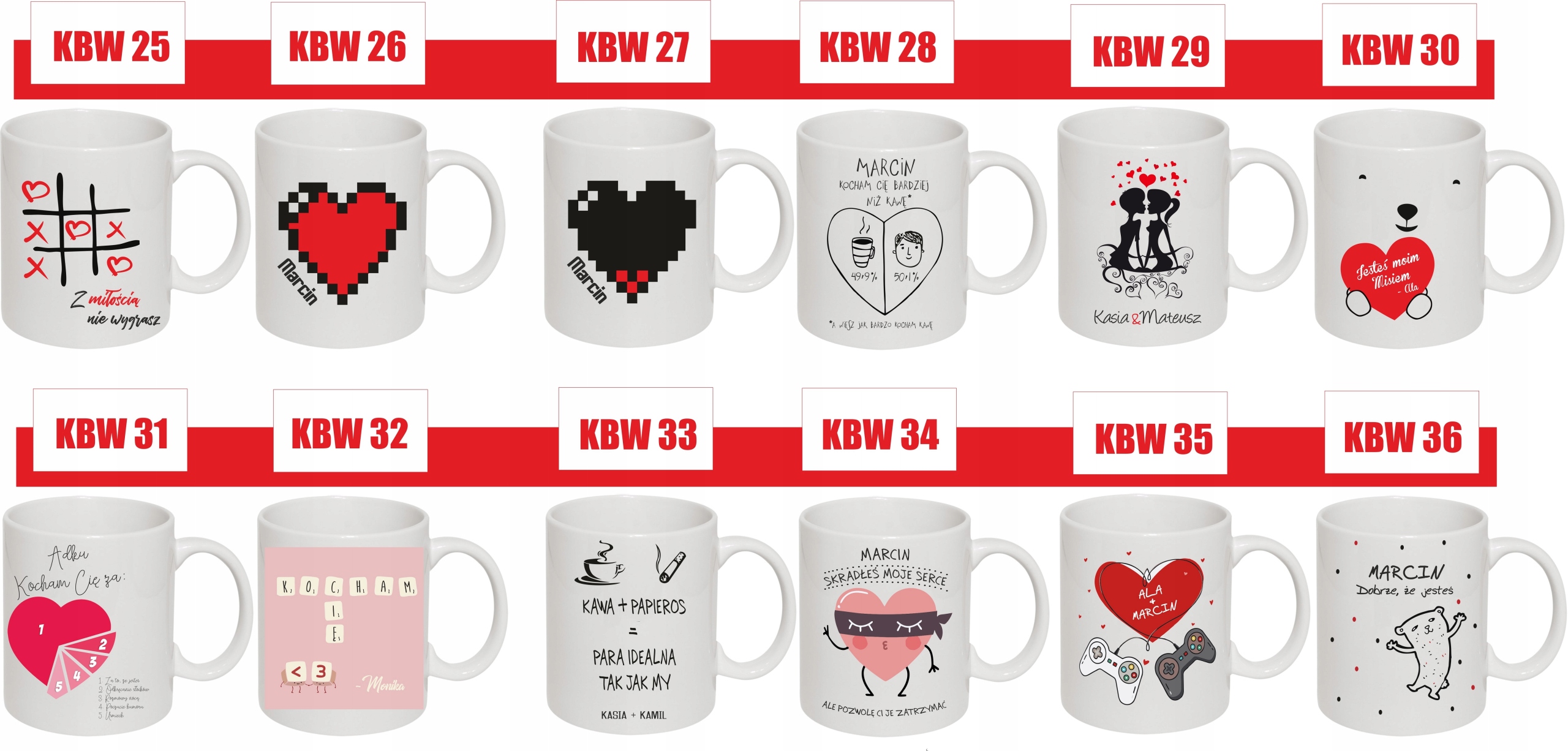KUBEK WALENTYNKI dla dziewczyny HIT kubki dla par