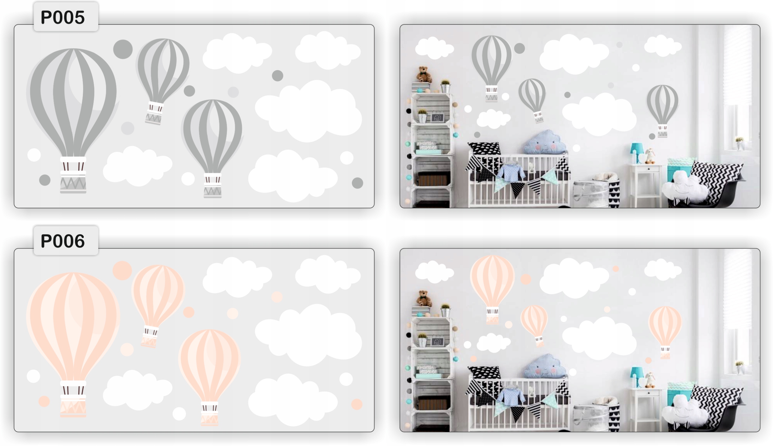 Naklejka ścienna dekoracyjna BALONIKI dla dzieci