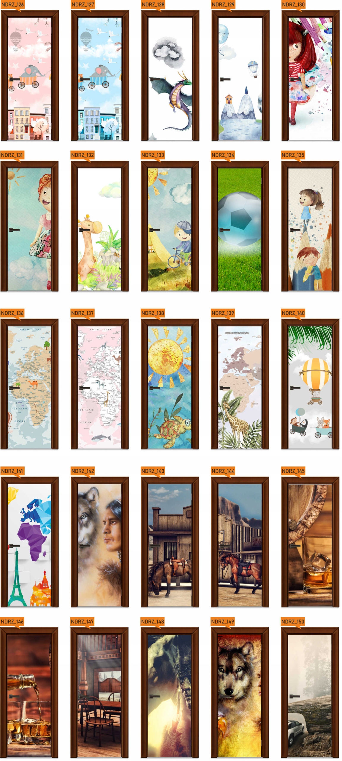 Naklejka samoprzylepna Okleina na Drzwi Szafę 3D