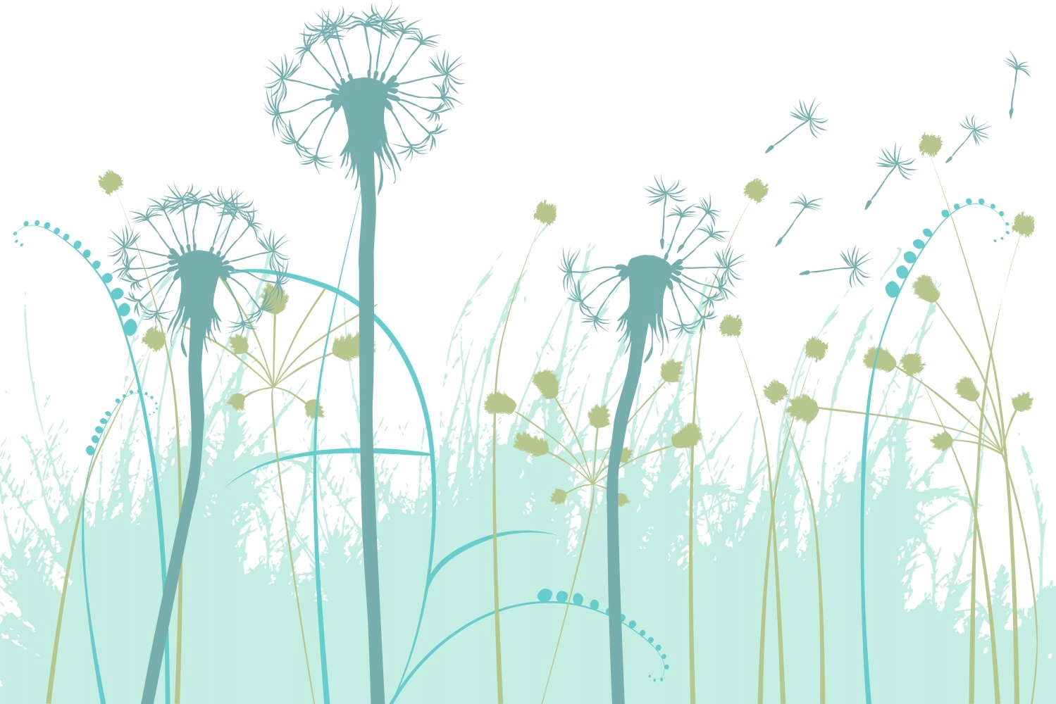 FOTOTAPETA do Salonu Sypialni Mural Dmuchawce