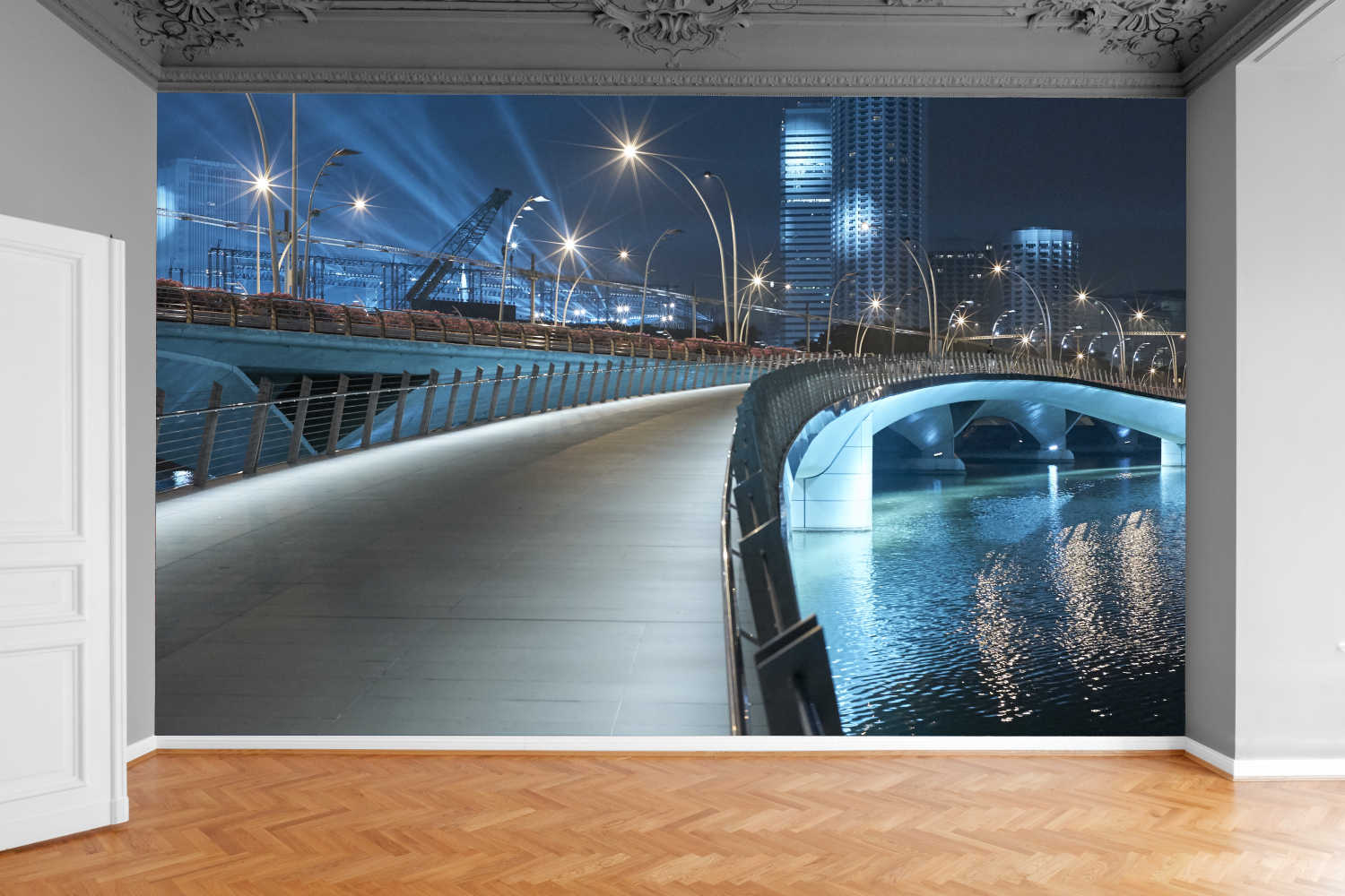 Fototapeta MOST MIASTO NOCĄ MGŁA 130x80