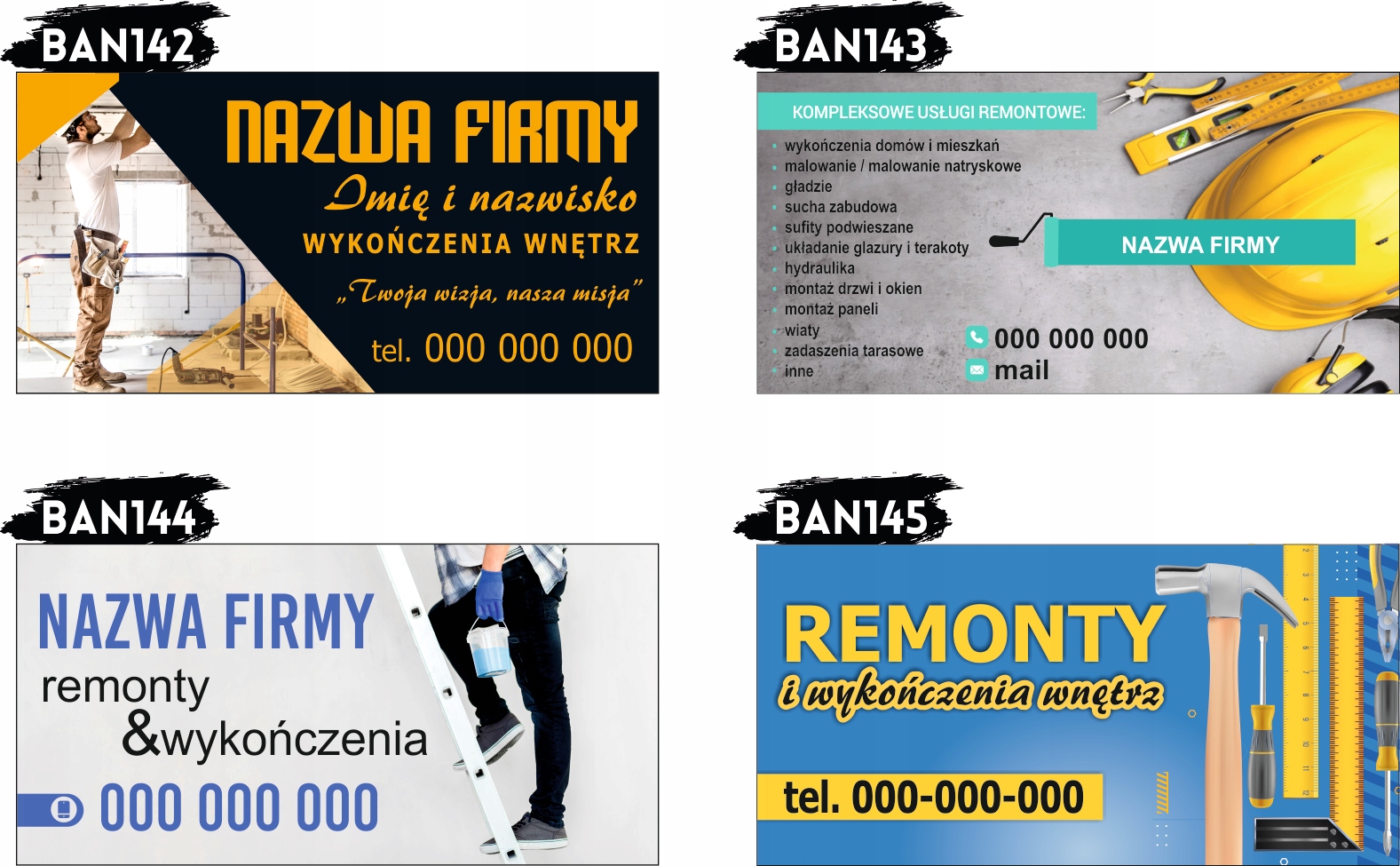BANER REKLAMOWY OCZKOWANY 200x100 RÓŻNE WZORY WYNAJEM SZALUNKÓW