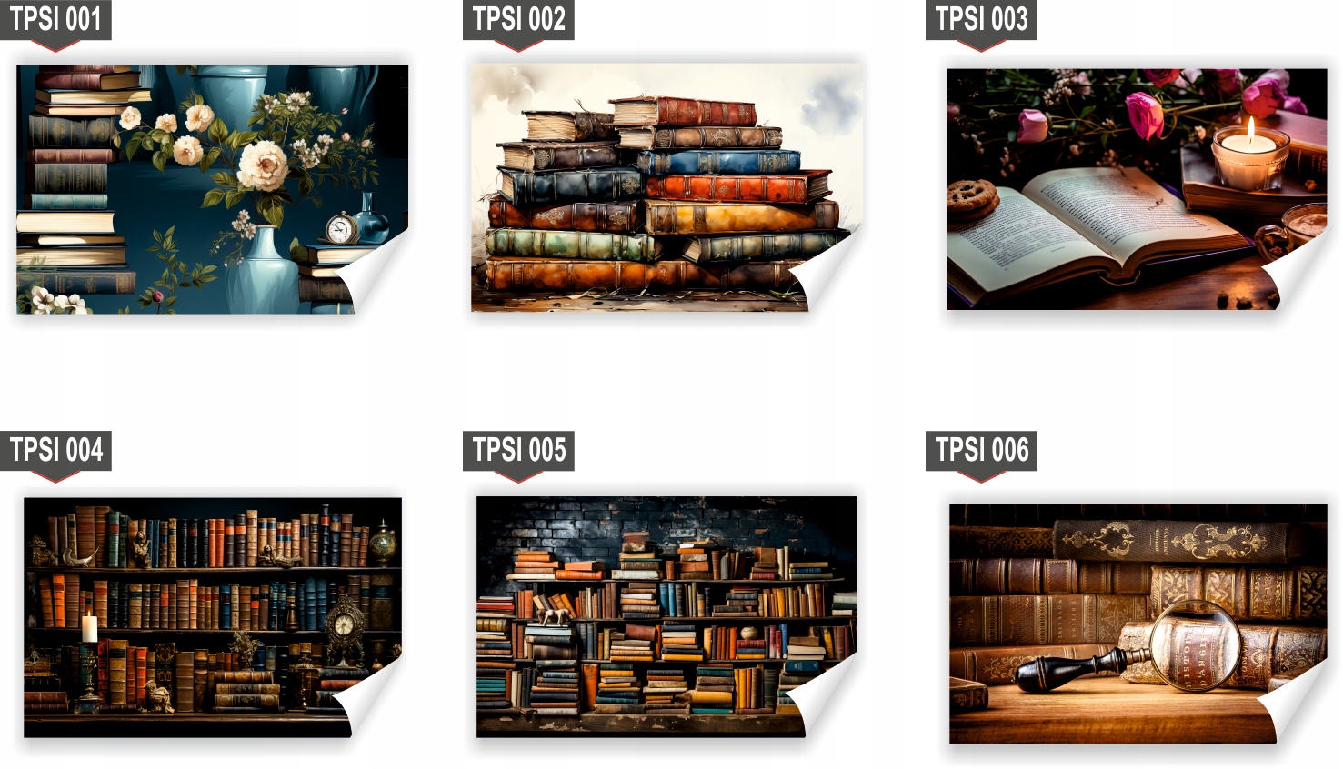 Fototapeta PREMIUM STRUKTURA ZMYWALANA Półka wypełniona starymi książkami