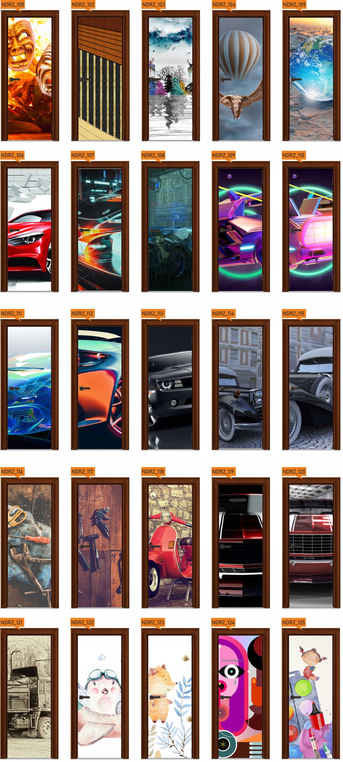 Naklejka samoprzylepna Okleina na Drzwi Szafę 3D