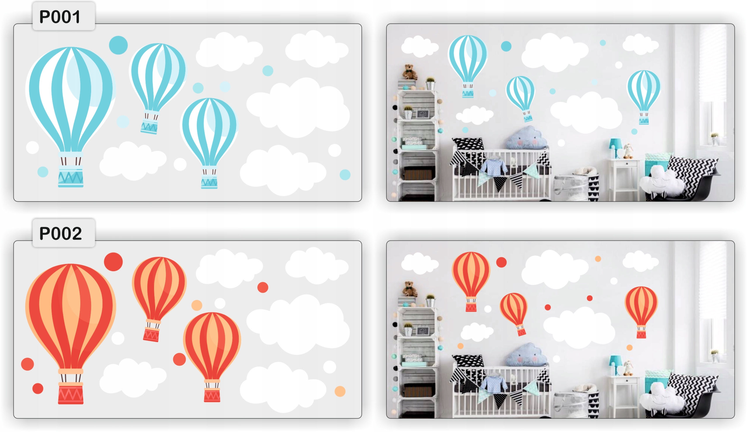 Naklejka ścienna dekoracyjna BALONIKI pastelove