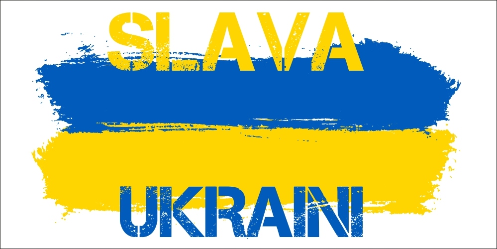 Magnes FLAGA SLAVA UKRAINY na samochód auto 10szt