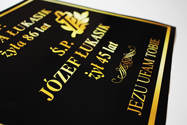 blacha ocynkowana Tablica tabliczka nagrobkowa nagrobna 40x47cm