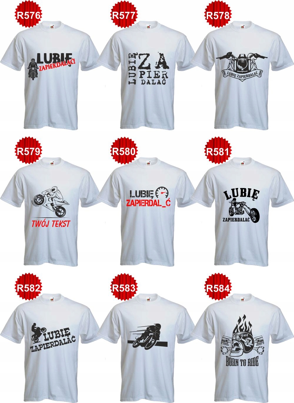 Koszulka T-shirt PREZENT NADRUK motocykl TWÓJTEKST