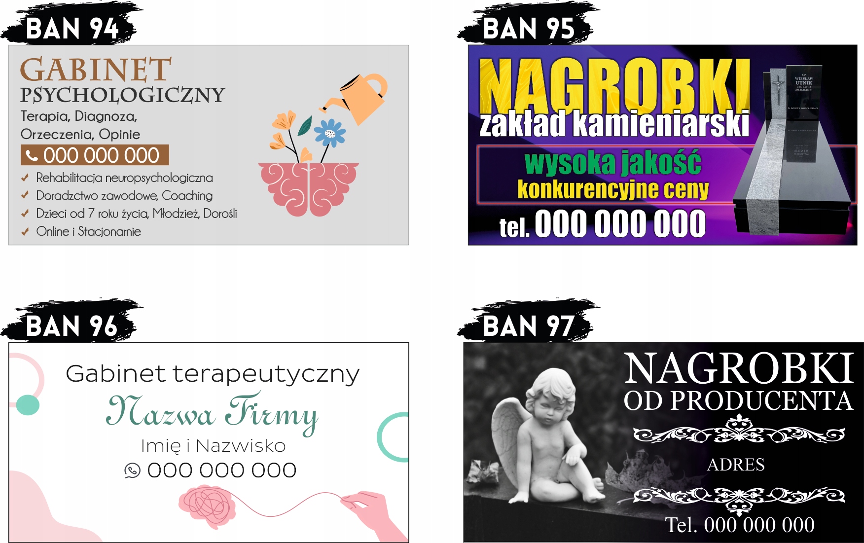 BANER REKLAMOWY OCZKOWANY 200x100 cm RÓŻNE WZORY WYPOŻYCZALNIA ROWERÓW