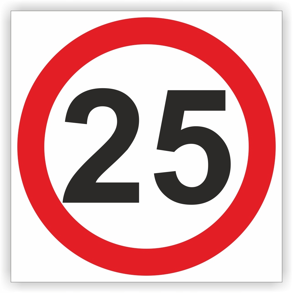 ZNAK DROGOWY Ograniczenie prędkości 25 km b33 30cm