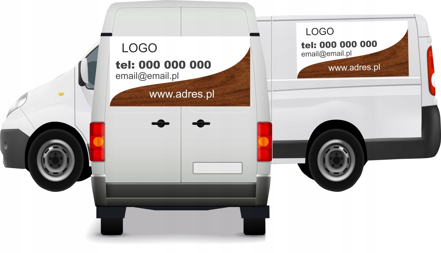 Reklama Naklejka na samochód LOGO TEL ADRES