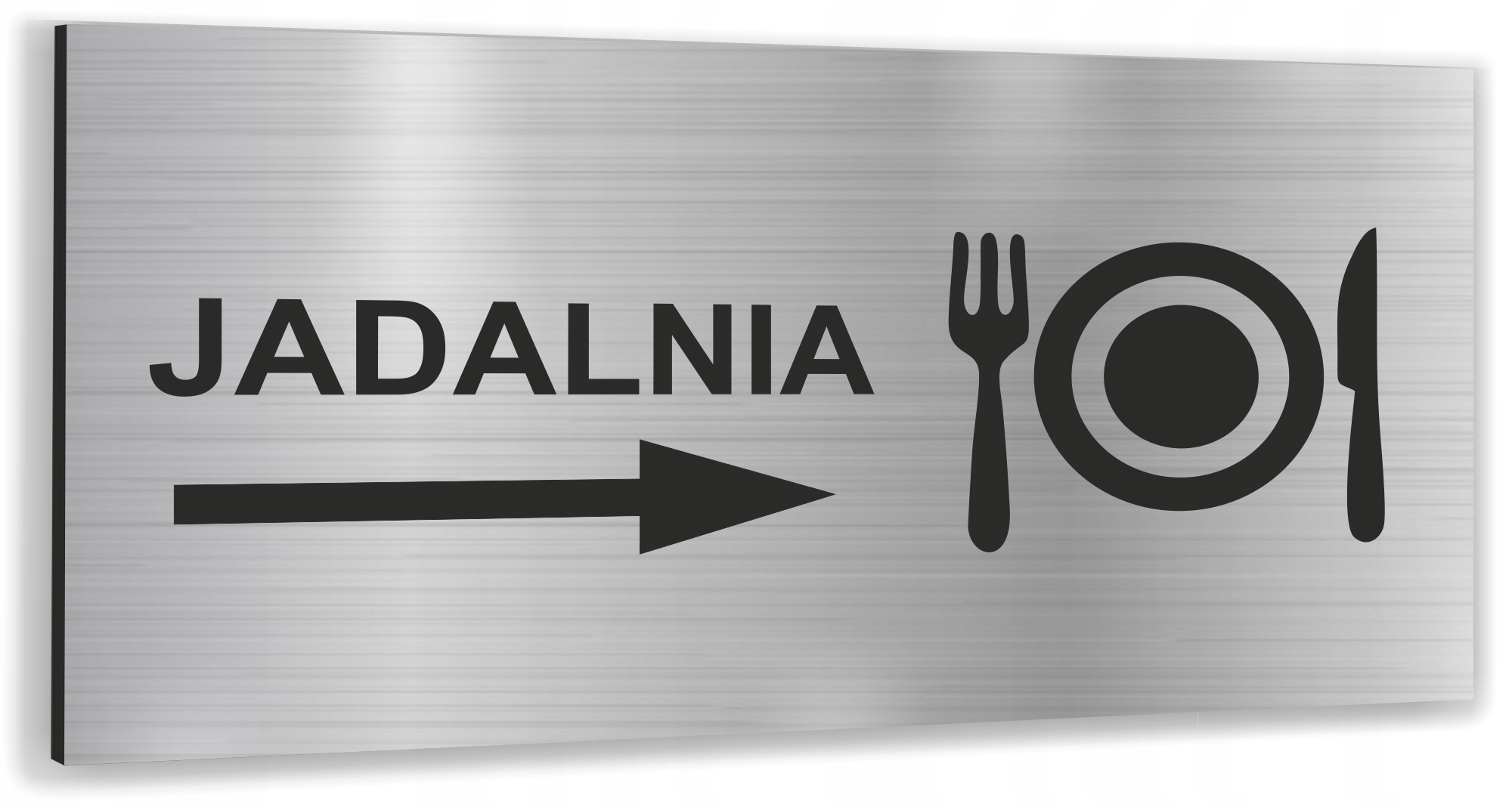 Tabliczka informacyjna dibond z nadrukiem 20x10 cm jadalnia strzałka