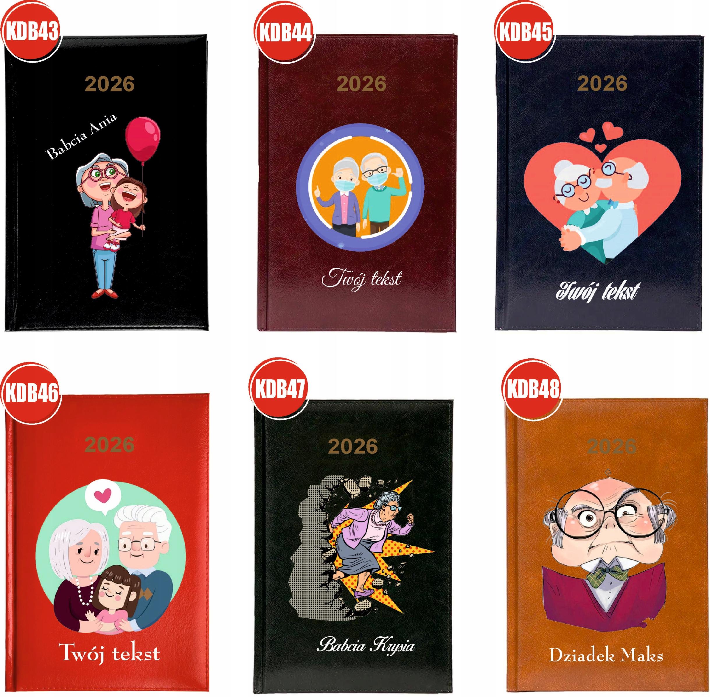 Kalendarz A5 2026 tygodniowy KSIĄŻKOWY DLA DZIADKA personalizowany