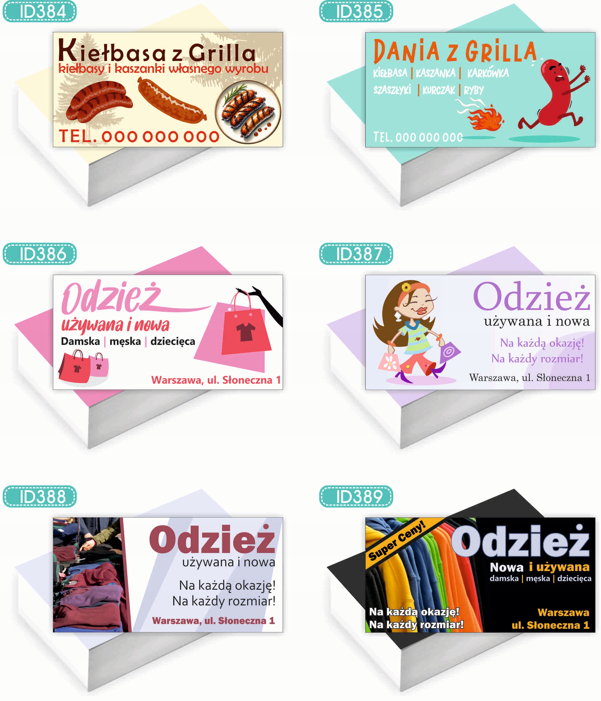 Wizytówki firmowe Foliowane 1000szt wiele różnych wzorów NAPRAWA OBUWIA