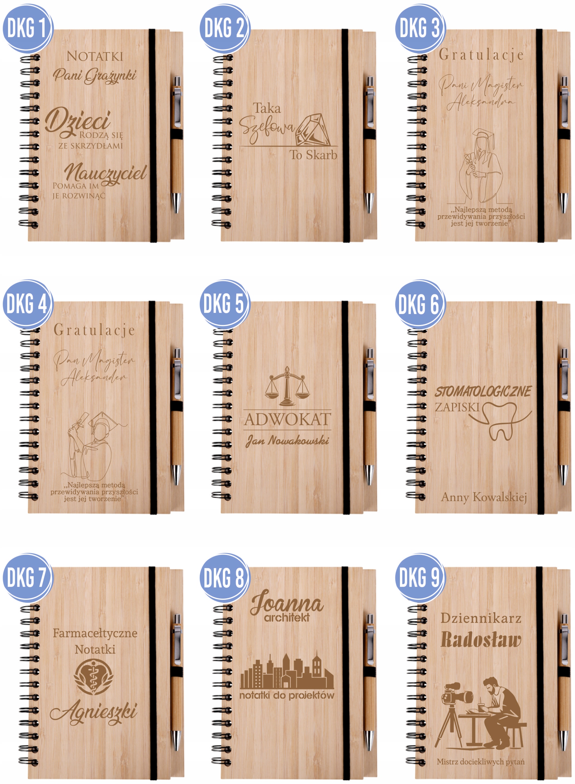 Zestaw Notatnik A5 notes PERSONALIZOWANY GRAWER prezent DLA MAGISTRA