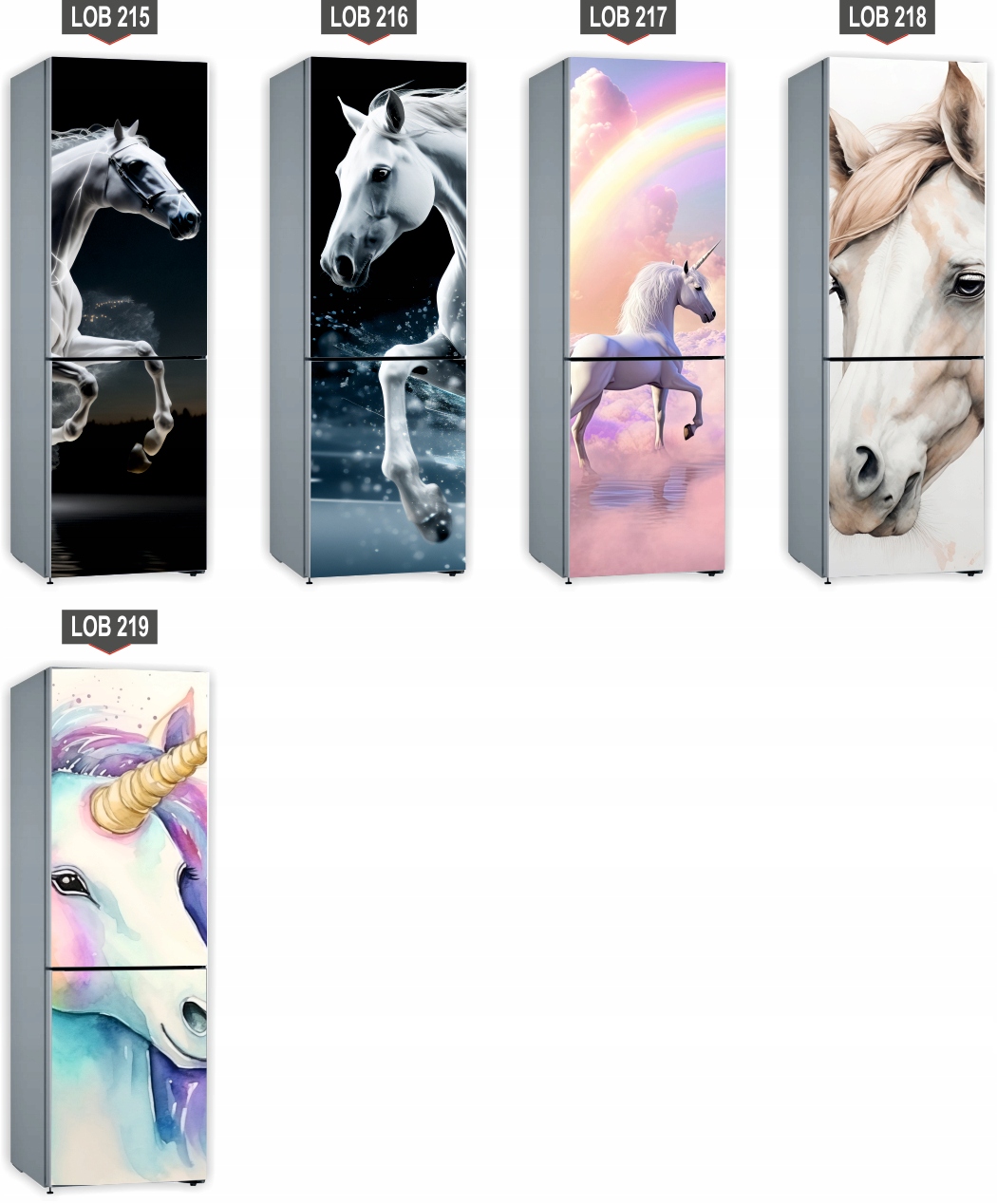 Naklejka samoprzylepna okleina tapeta na lodówkę jednorożec tęcza 171x70 cm