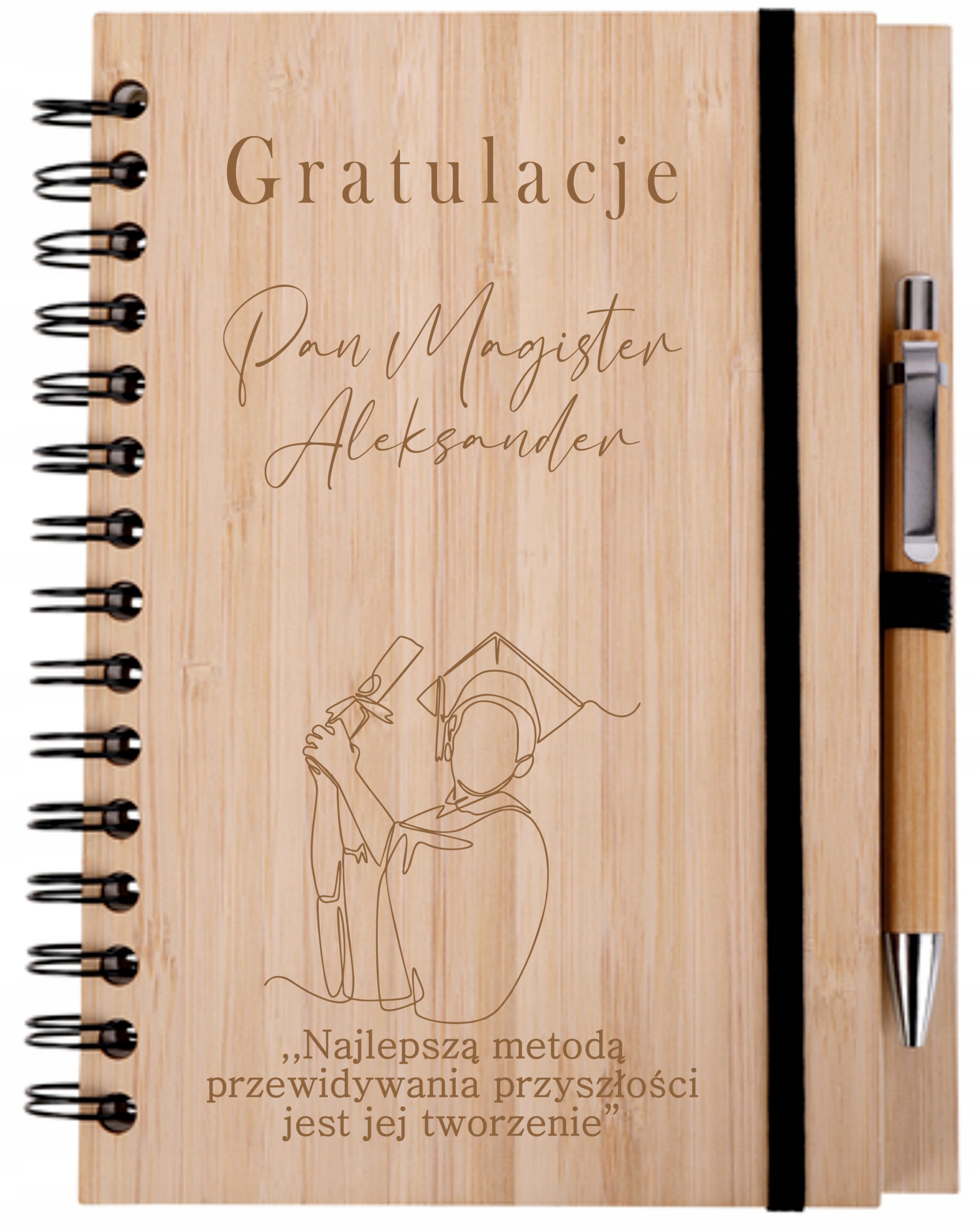 Zestaw Notatnik A5 notes PERSONALIZOWANY GRAWER prezent DLA MAGISTRA