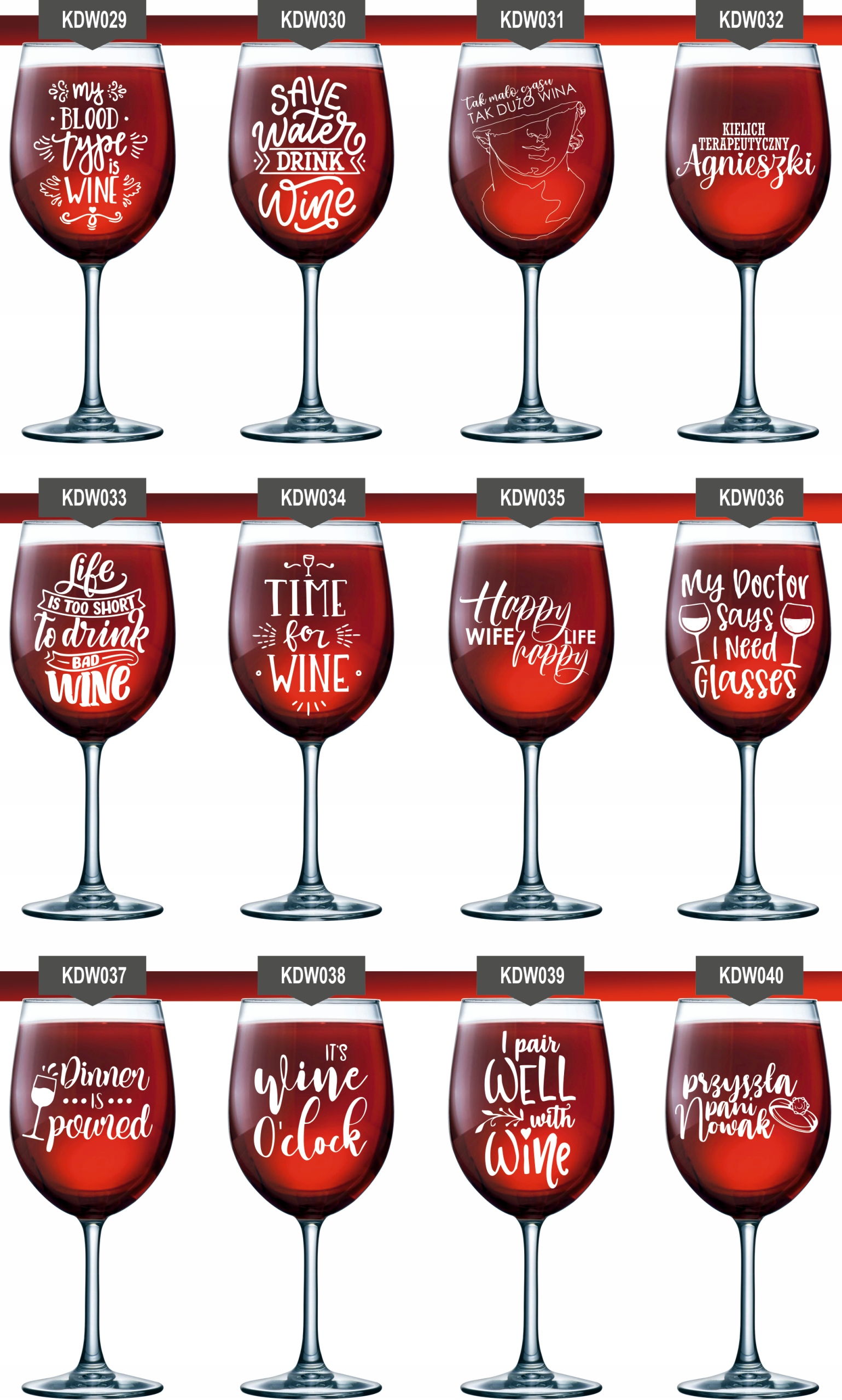 Kieliszek do wina grawer PREZENT dla Dzień Kobiet