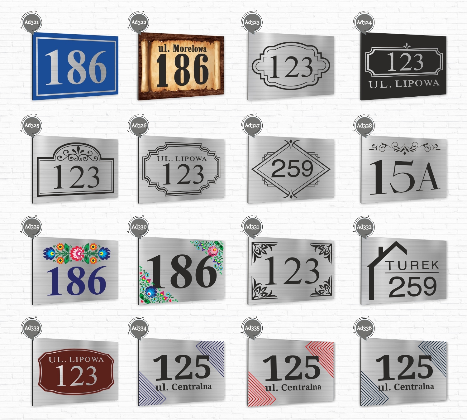 Tablica ALUMINIOWA adresowa Tabliczka Numer Domu 20x15 cm