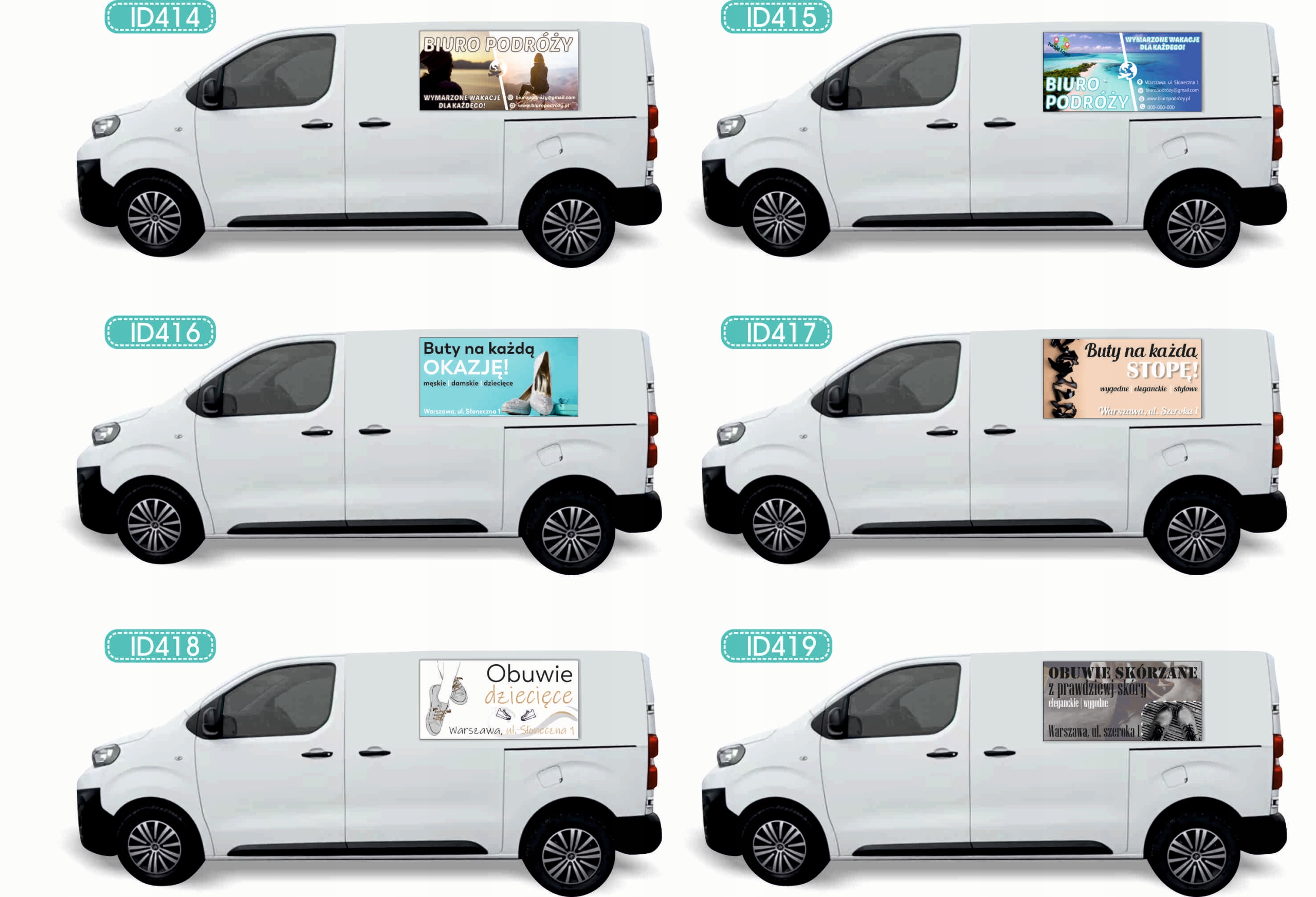 Reklama Naklejka na samochód RÓŻNE WZORY do wyboru BIURO PODRÓŻY