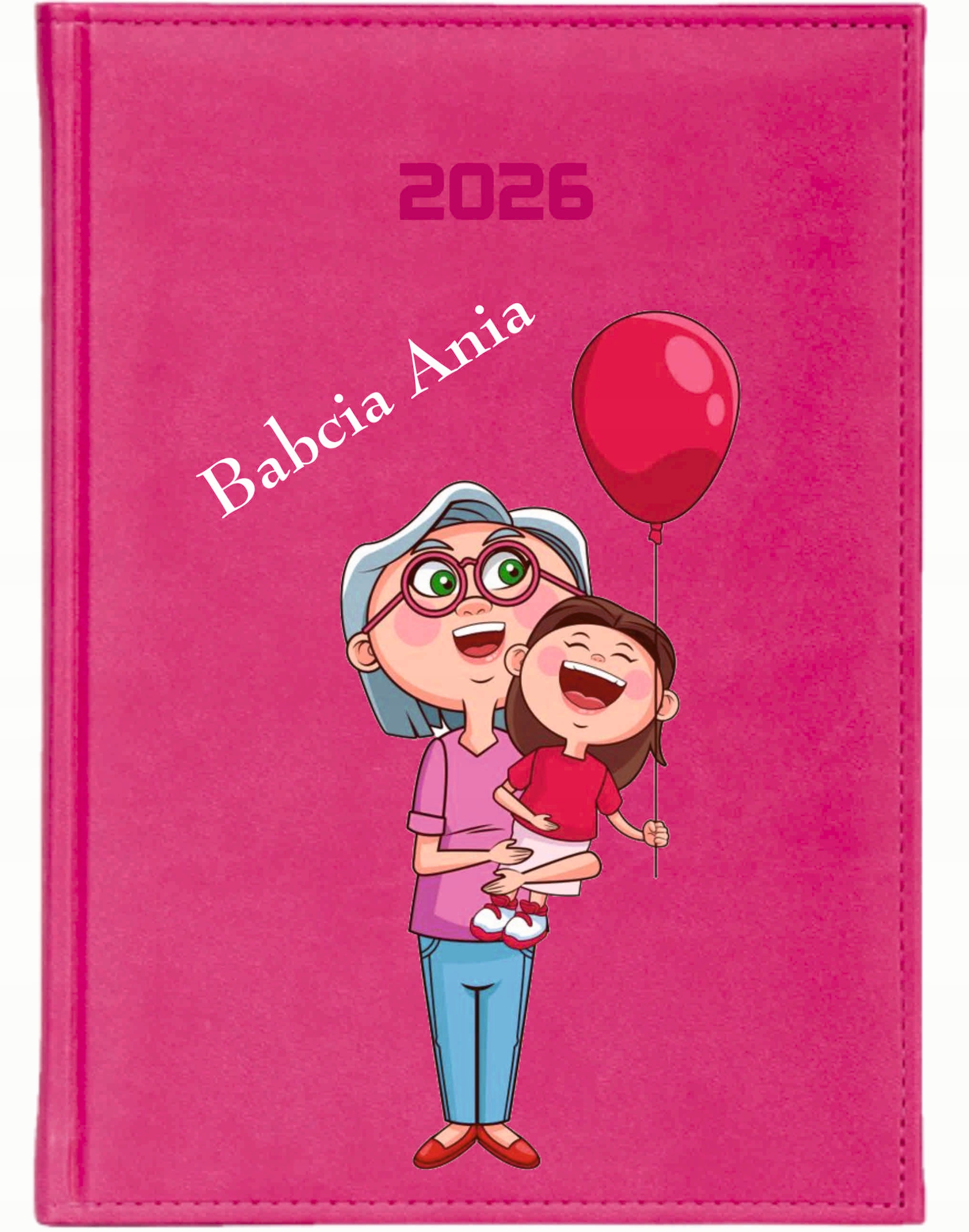 KALENDARZ A5 2026 DZIENNY terminarz NADRUK uv na dzień babci planer