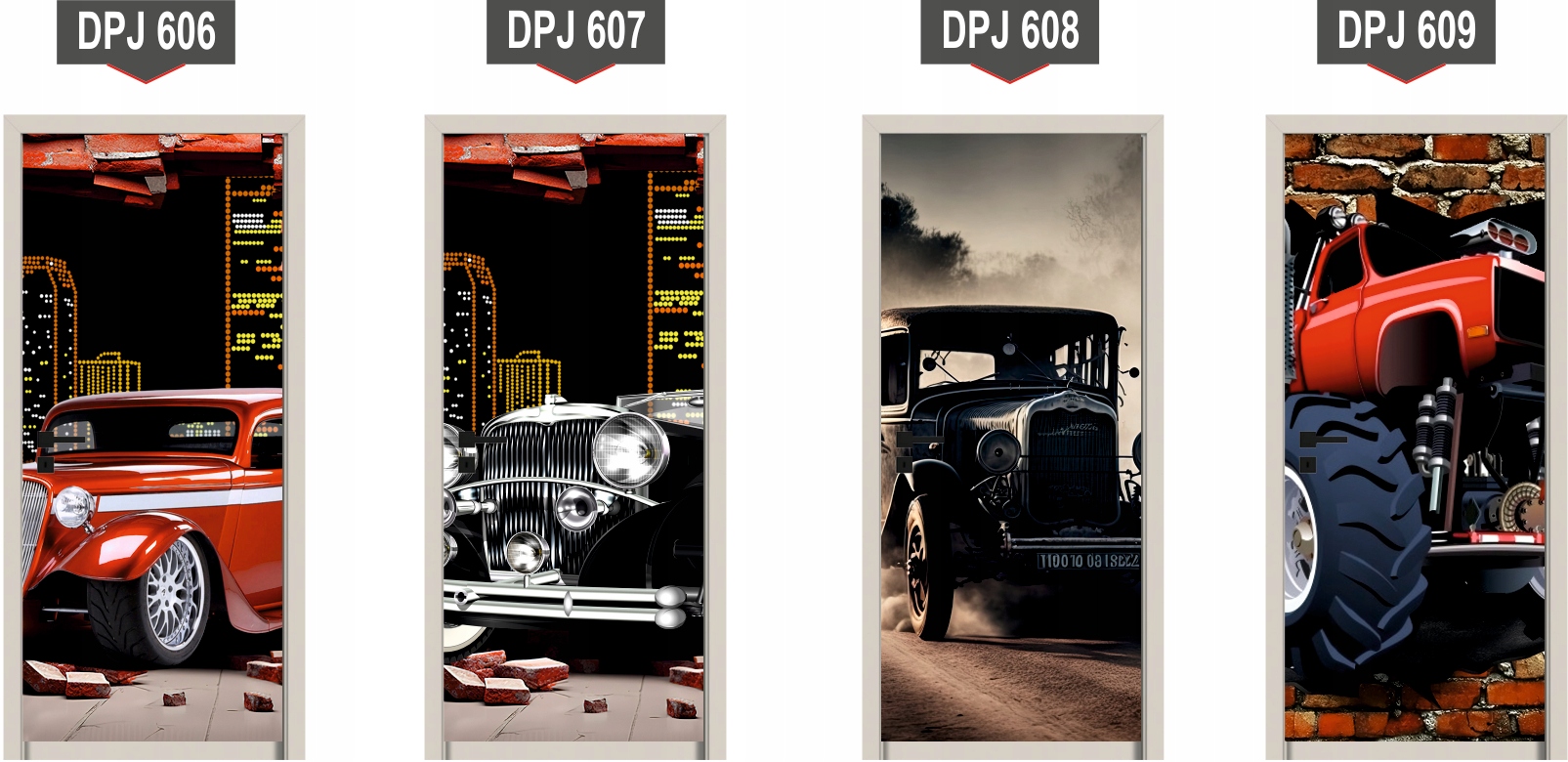 Naklejka samoprzylepna okleina tapeta na drzwi szafę meble CZERWONY TRAKTOR