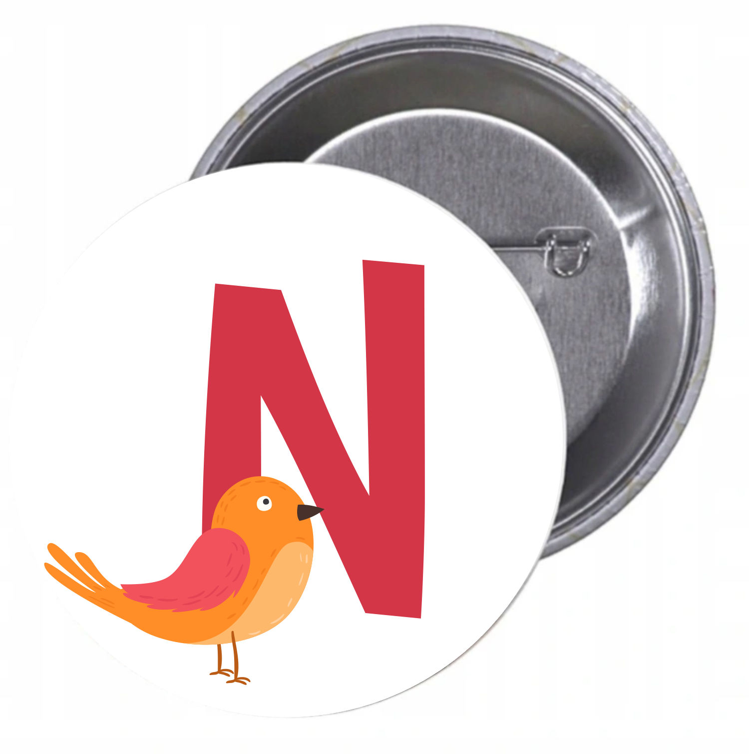 Przypinki buttony LITERKI DLA DZIECI - N