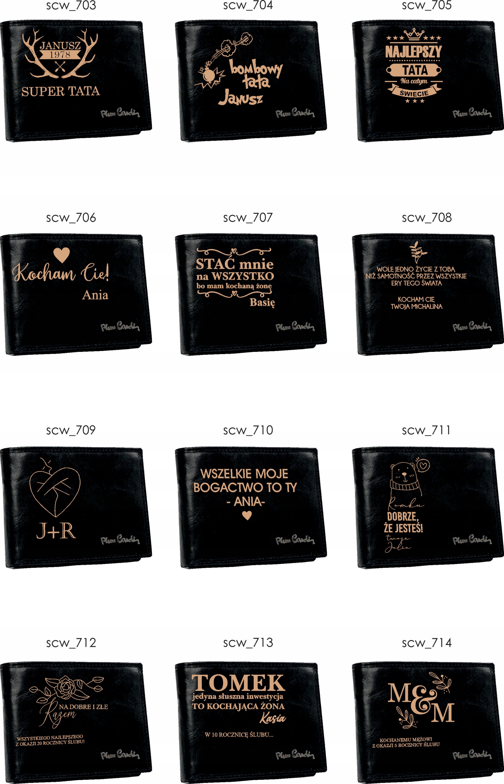 Portfel skórzany Pierre Cardin z własnym grawerem dla męża