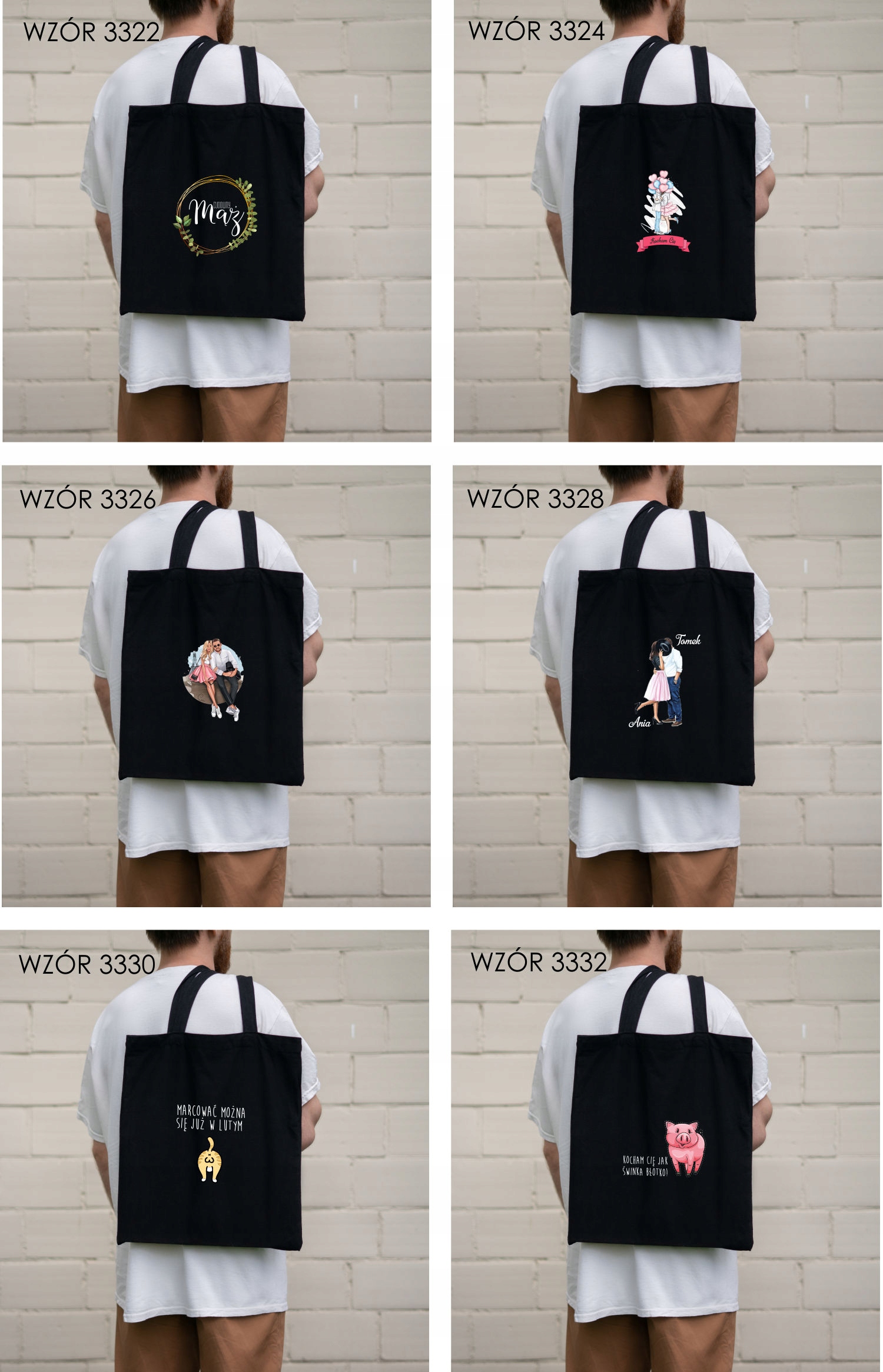 Eko Torba z nadrukiem PREZENT na WALENTYNKI LOVE