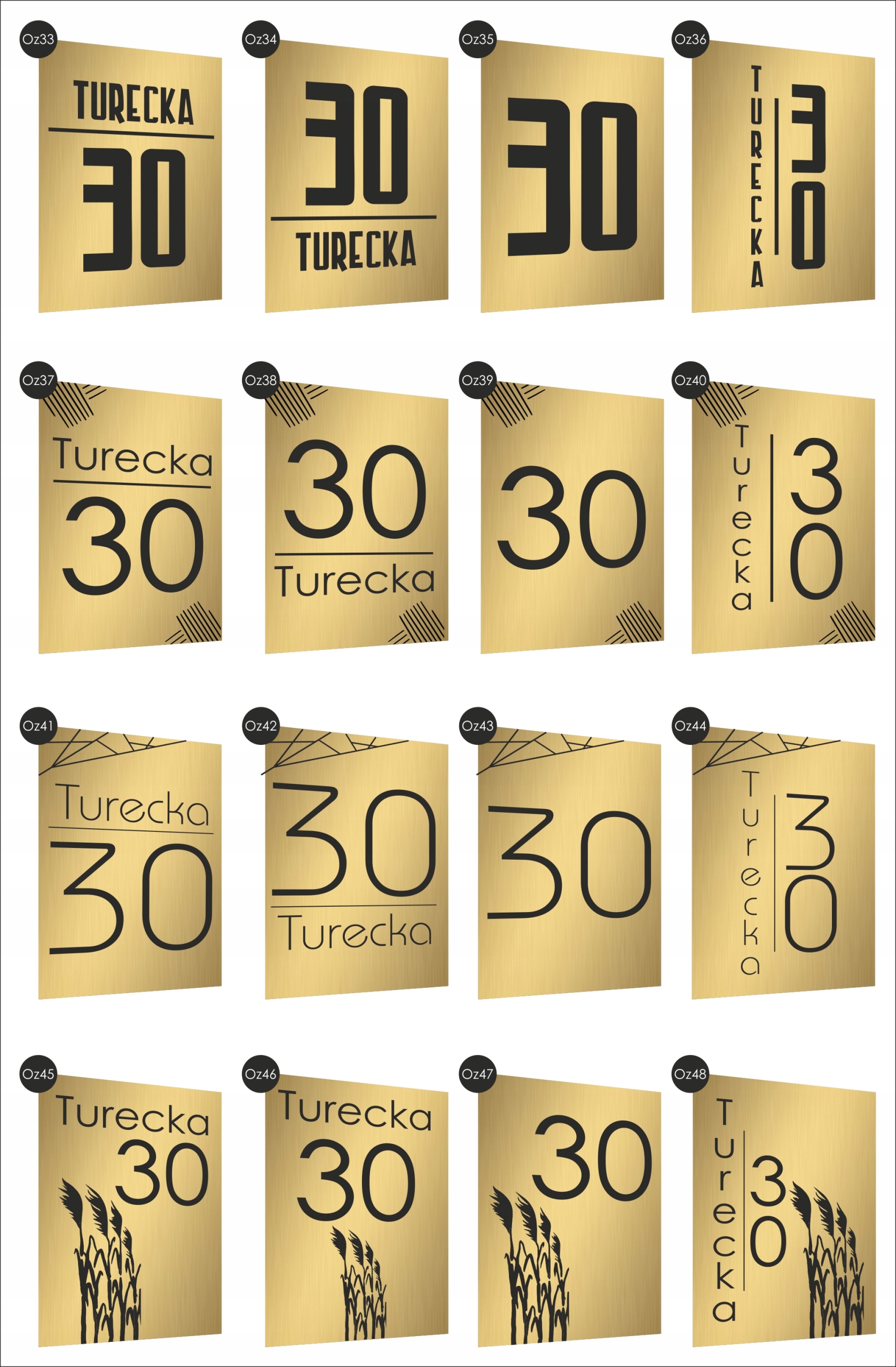 Tabliczka Tablica ADRESOWA nierdzewna dibond 40x30 NUMER DOMU adres złota